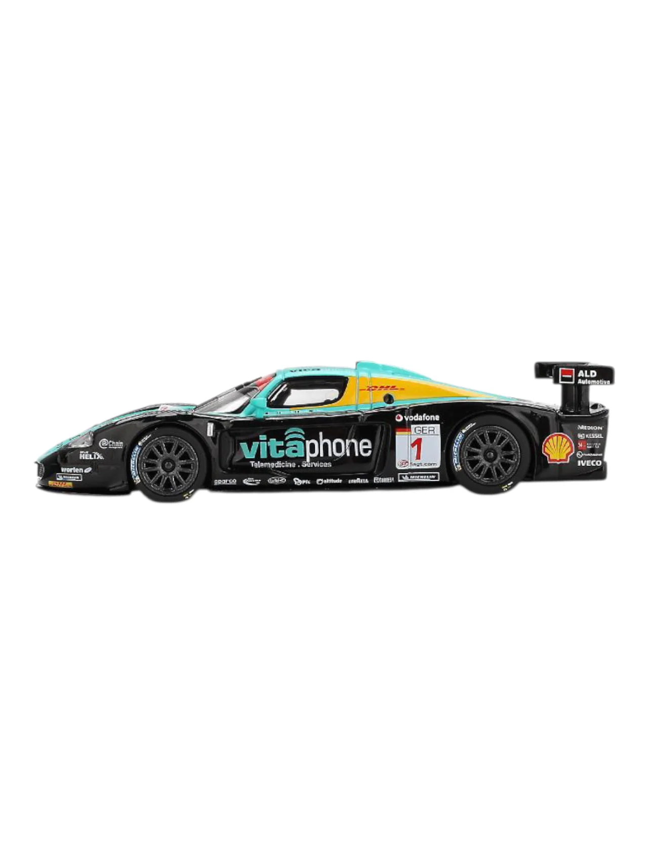 Mini gt BBR Models Maserati MC12 Competizione (#1 2008 SPA 24hrs Winner Vitaphone Racing Team) 1:64 Scale - Image 2
