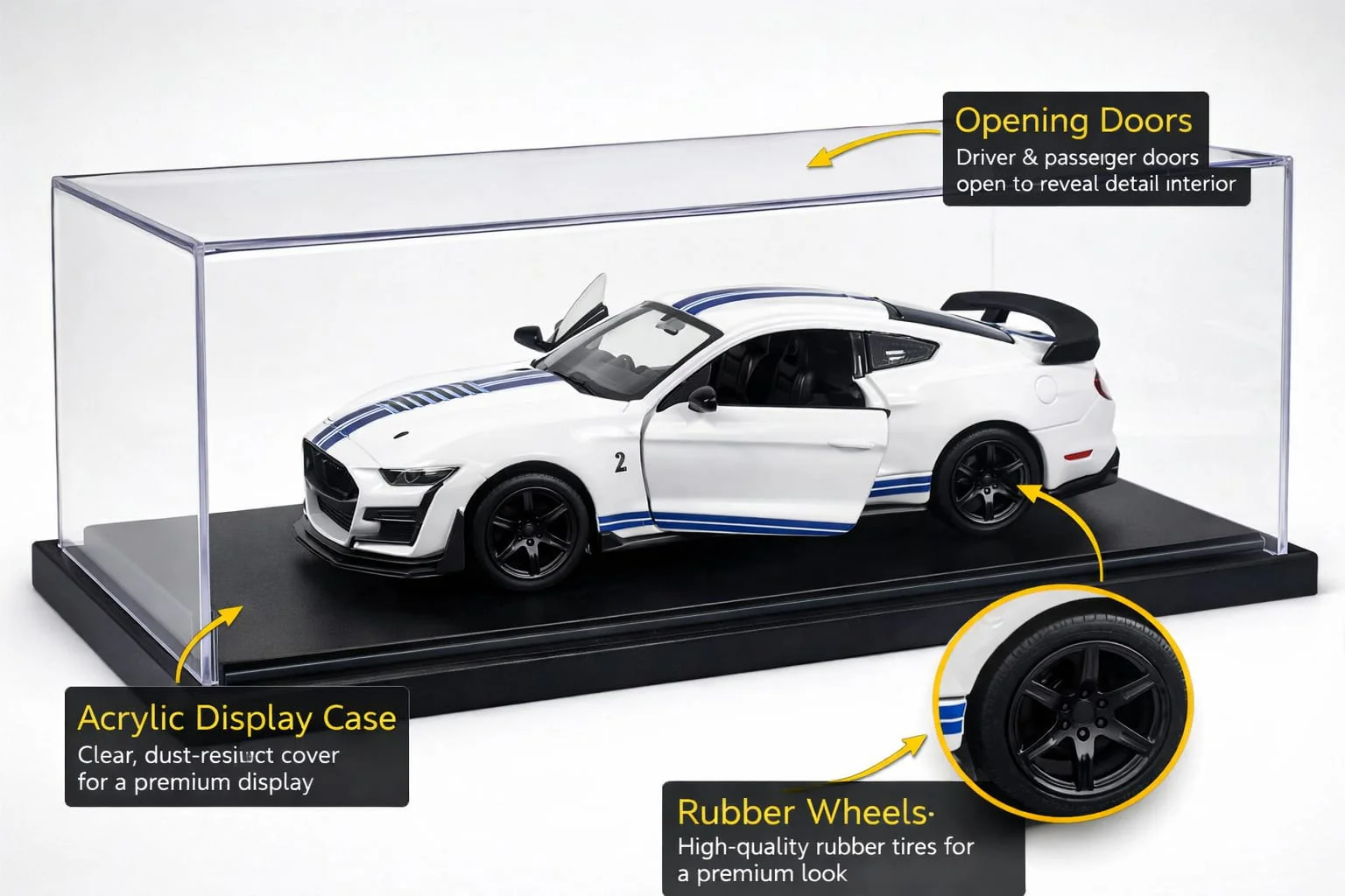 Bburago 2020 mustang Shelby gt500 1:64 Scale diecast metal bburago -28-59074WT - Image 2