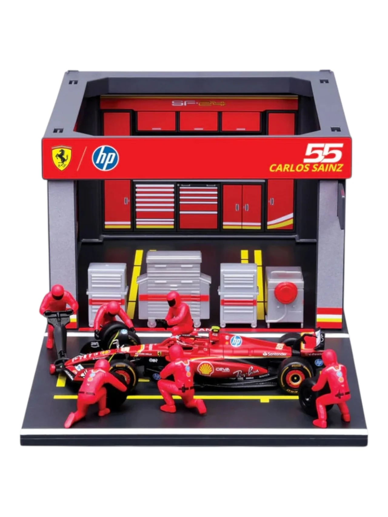 Bburago 2024 formula 1 (f1) pit pass Carlos sainz no 55 1:43 scale (6 figurines included) - Image 3
