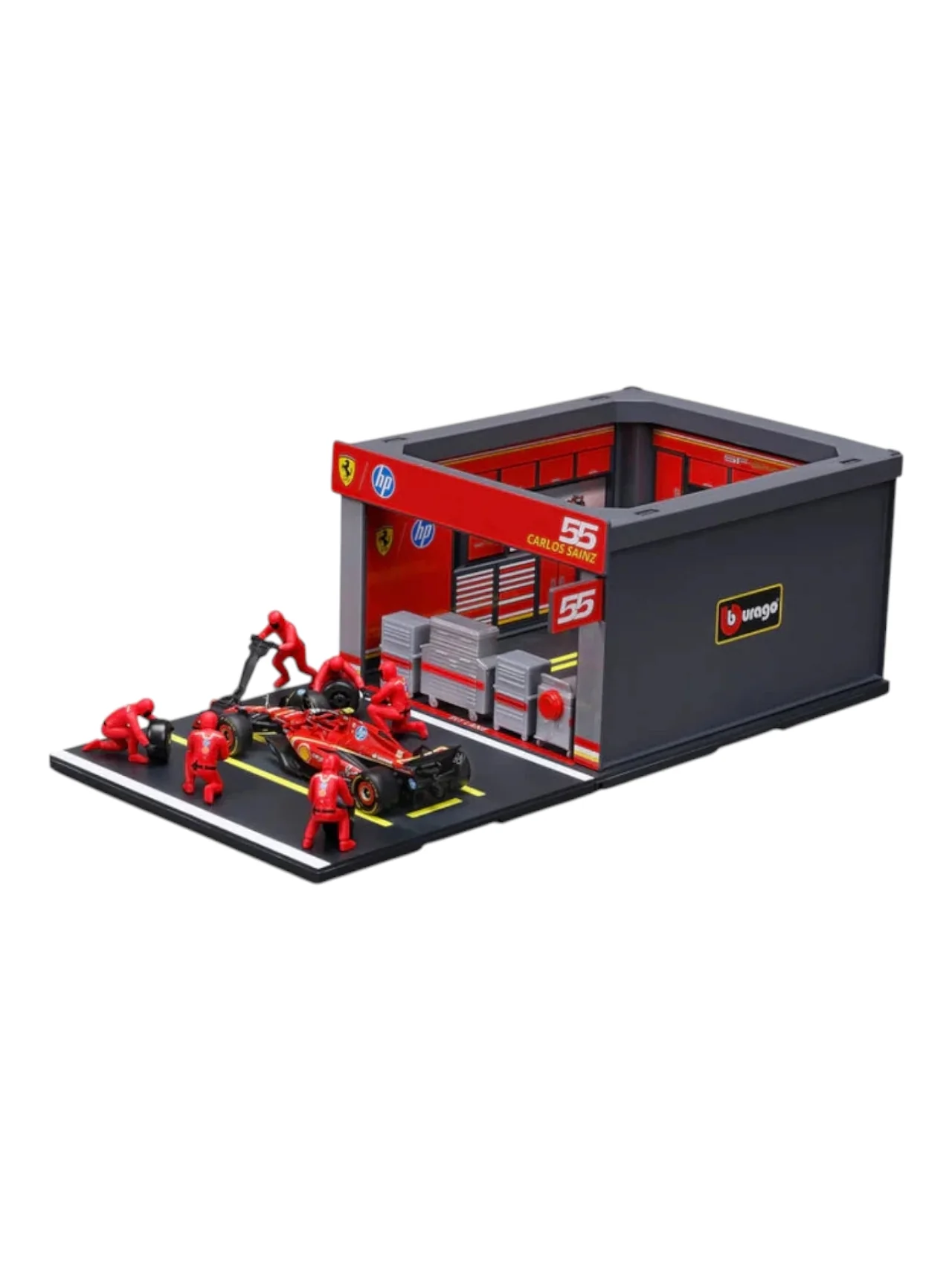 Bburago 2024 formula 1 (f1) pit pass Carlos sainz no 55 1:43 scale (6 figurines included) - Image 4