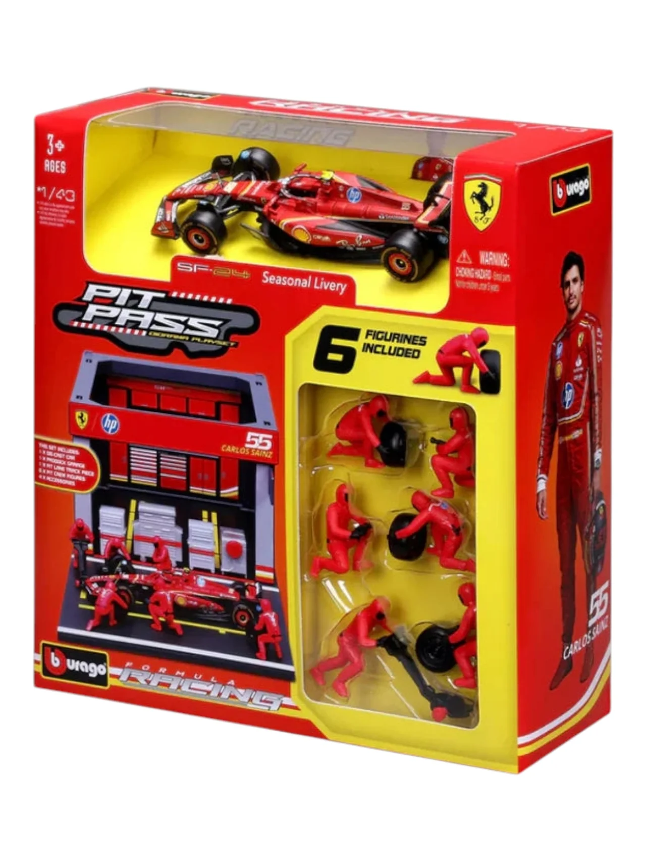 Bburago 2024 formula 1 (f1) pit pass Carlos sainz no 55 1:43 scale (6 figurines included) - Image 6