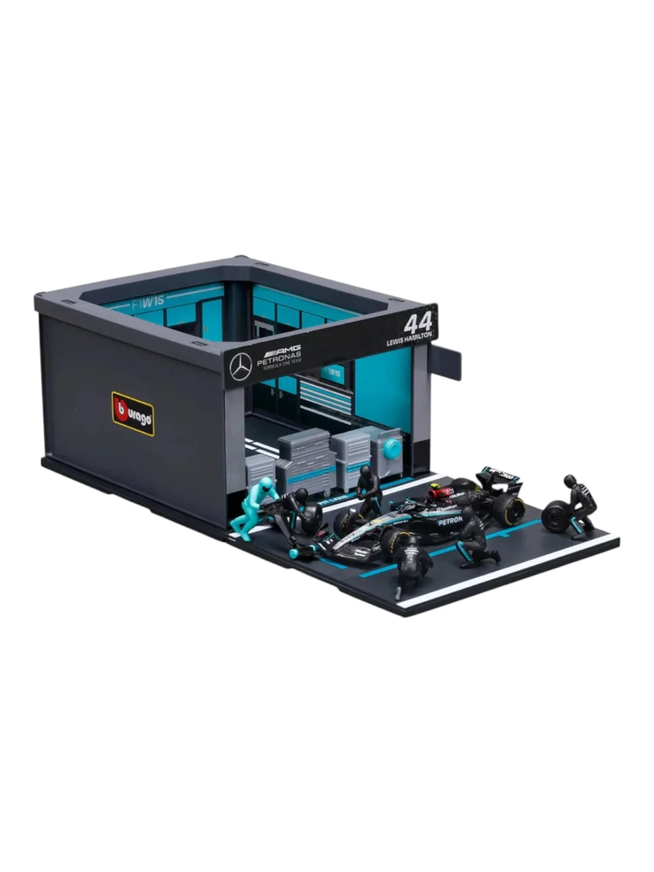 Bburago 2024 formula 1 (f1) pit pass lewis Hamilton no 44 1:43 scale 6 figurines included) - Image 5