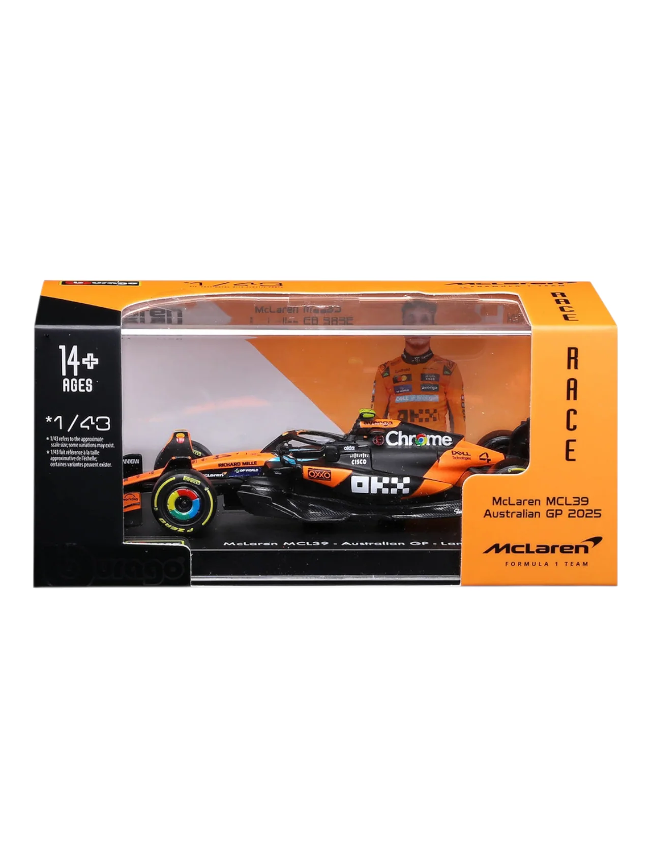 Bburago 2025 Formula 1 ( f1 ) mclaren mcl39 Australian gp lando Norris 1:43 Scale 18- 38248N - Image 4