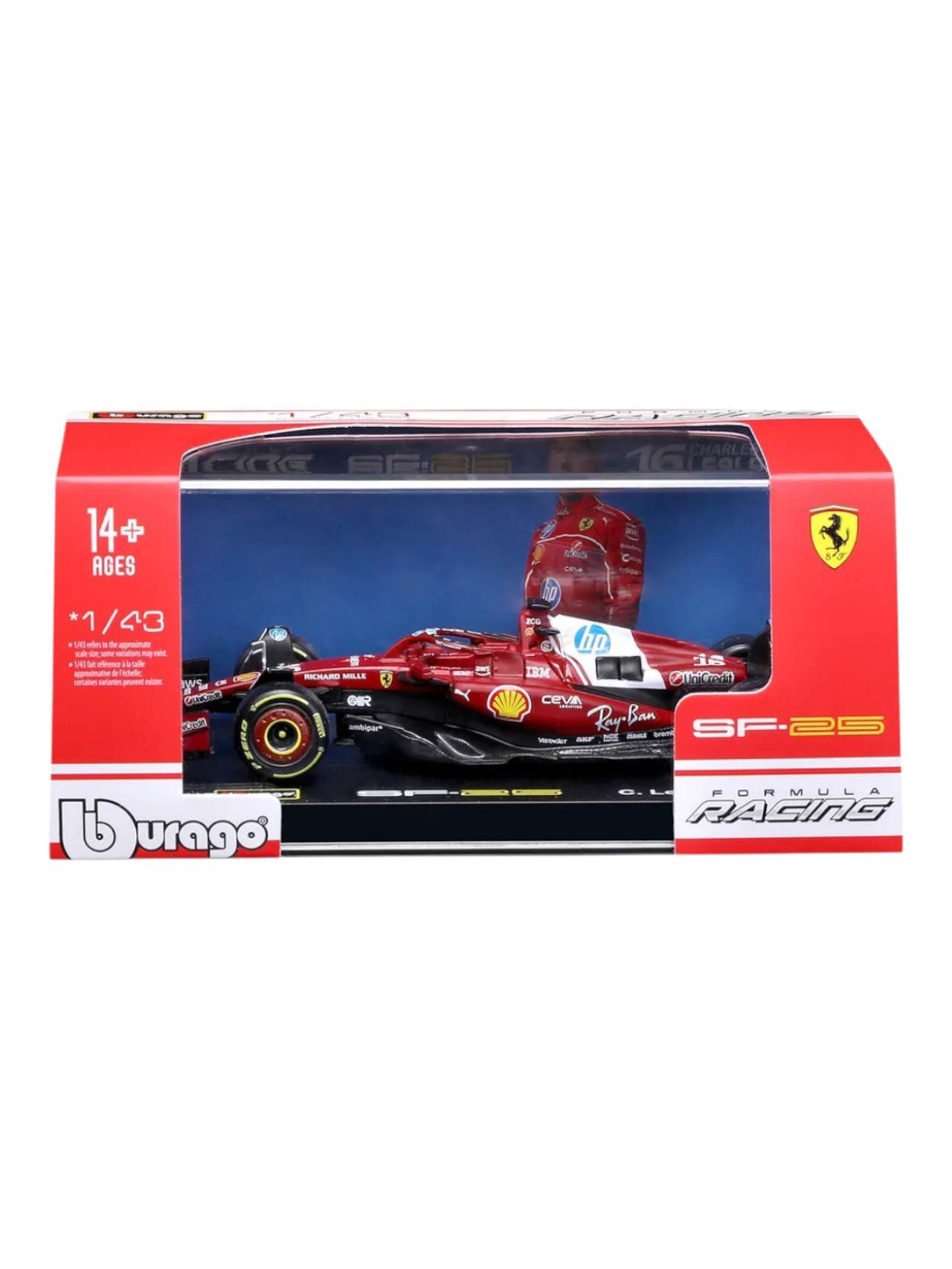 Bburago 2025 formula 1 ( f1 ) sf 25 c.leclerc 1:43 Scale #18-36853l - Image 2