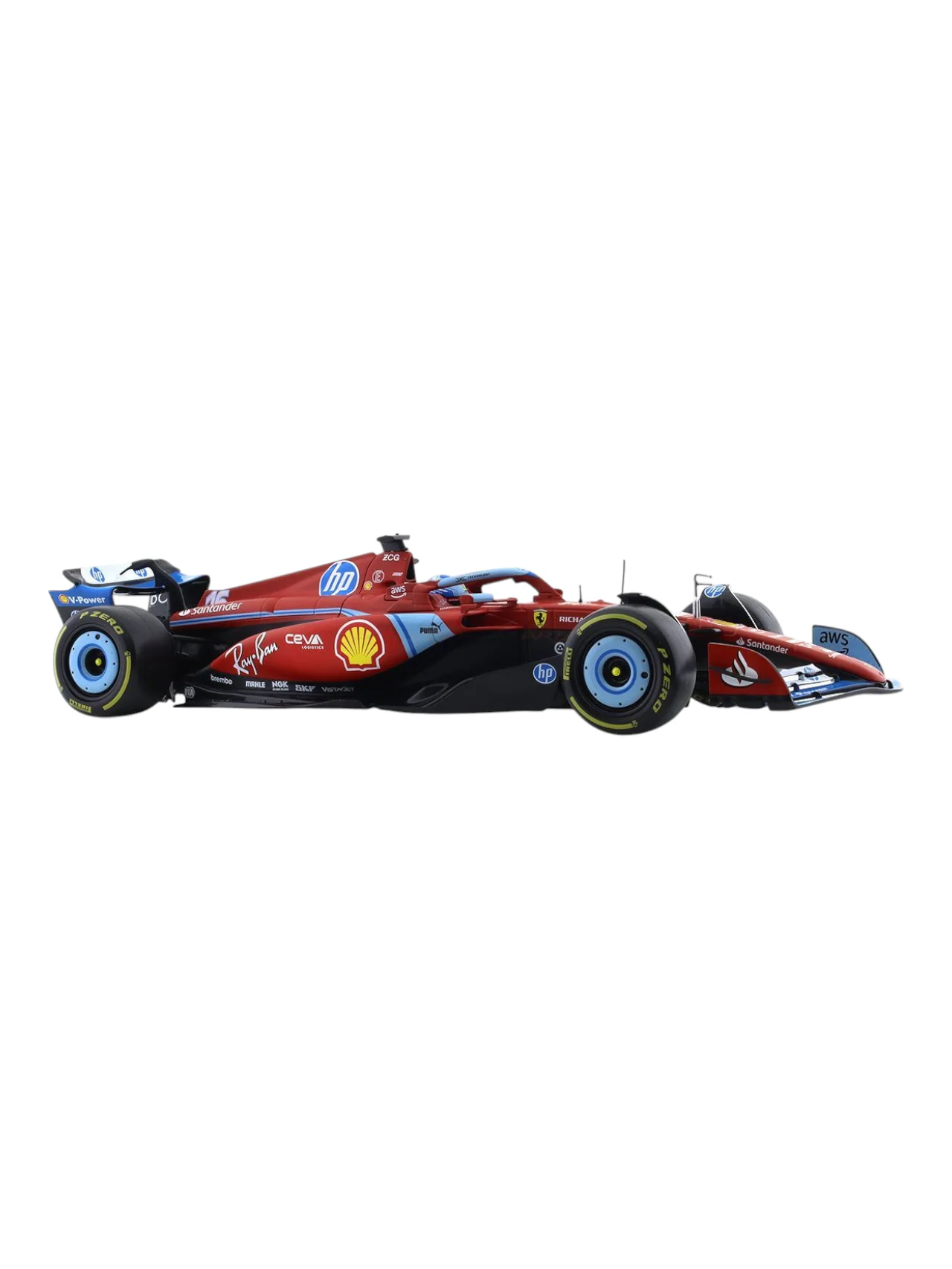Bburago Formula 1 (F1) Ferrari Miami GP SF-24 16 No Charles Leclerc 1:18 Scale Diecast - Image 6