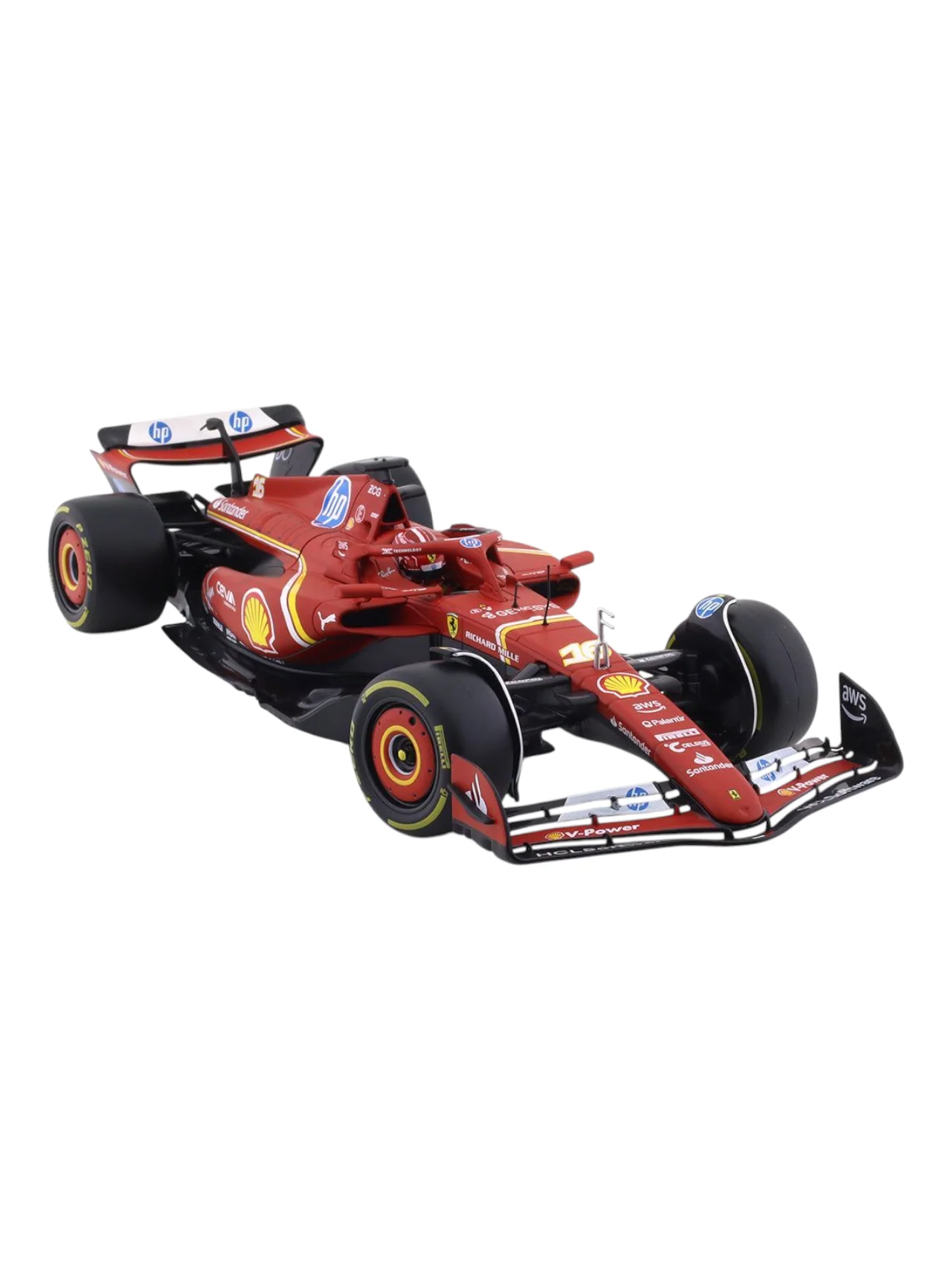 Bburago Formula 1 (F1) Ferrari SF-24 No 16 Charles Leclerc 1:18 Scale Diecast - Image 3