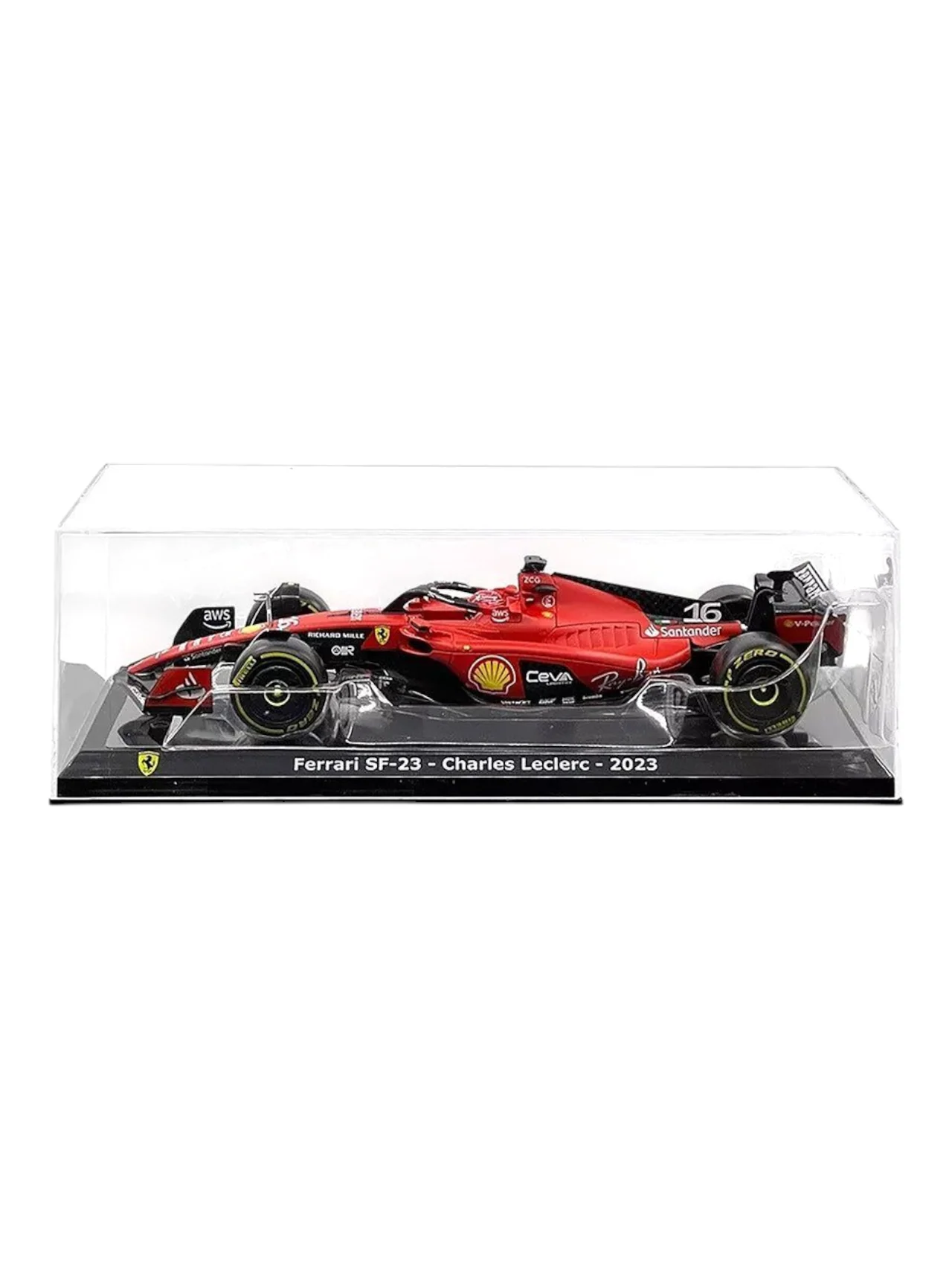 Bburago Formula 1 (F1) Ferrari SF-23 Charles Leclerc 2023 Diecast 1:24 Scale (With Acrylic Case) - Image 2