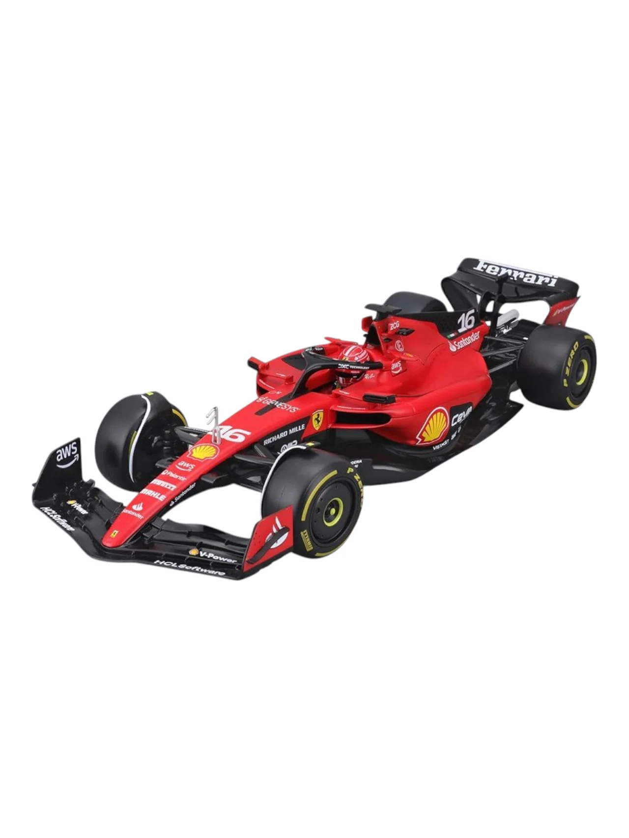 Bburago Formula 1 (F1) Ferrari SF-23 Charles Leclerc 2023 Diecast 1:24 Scale (With Acrylic Case) - Image 6
