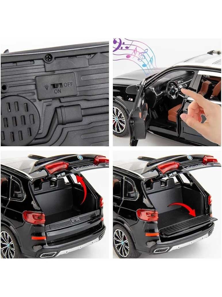 Bmw X5 SUV Model 1/32 Zinc Alloy Pull Back with Sound and Light (Black) - Image 2