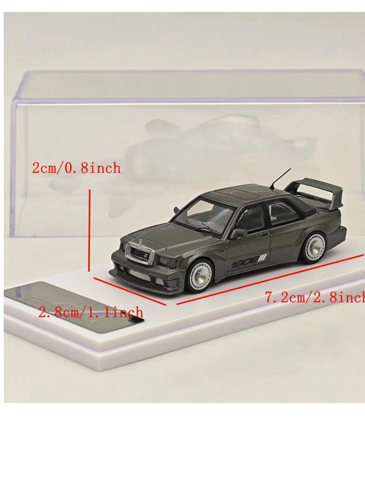 BSC Models Mercedes-Benz 190E 2.5-16 Evolution III Premium Diecast 1:64 Scale (With Acrylic Case) - Image 6