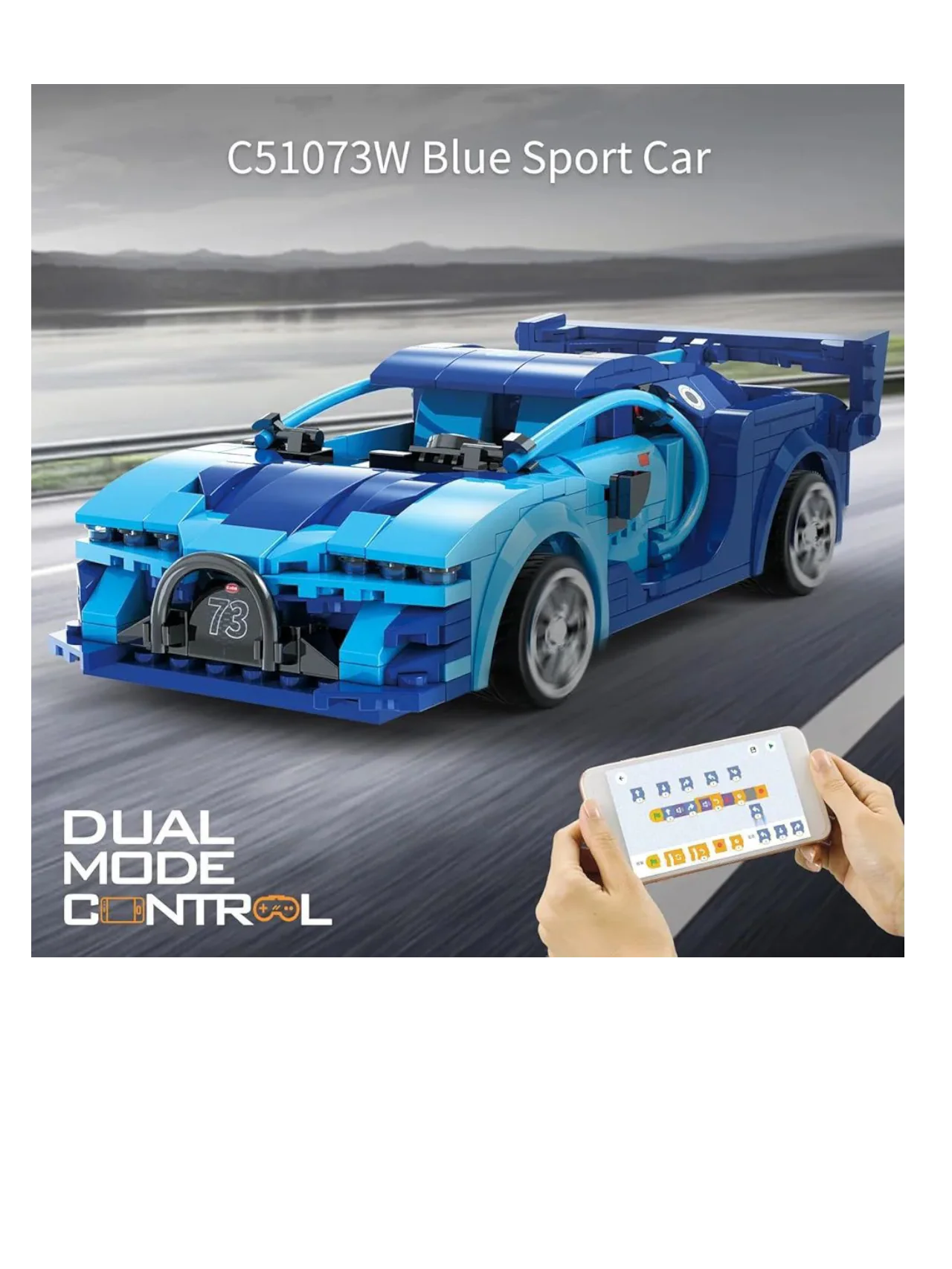 Cada Dual Mode Control Blue Race Car RC (325Pcs) - Image 3