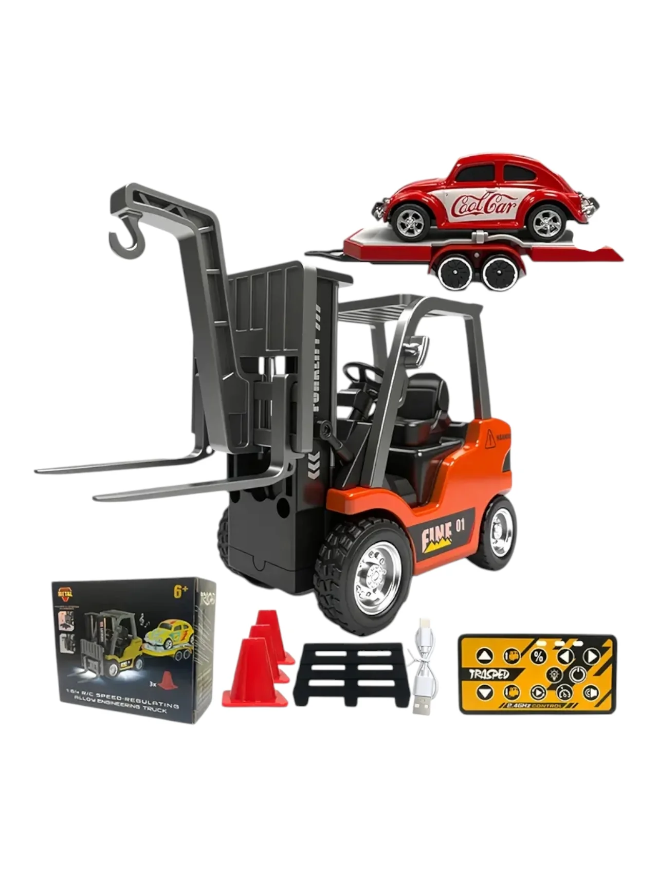 Engineering remote control (RC) speed regulating alloy Model car 1:64 Scale - Image 11