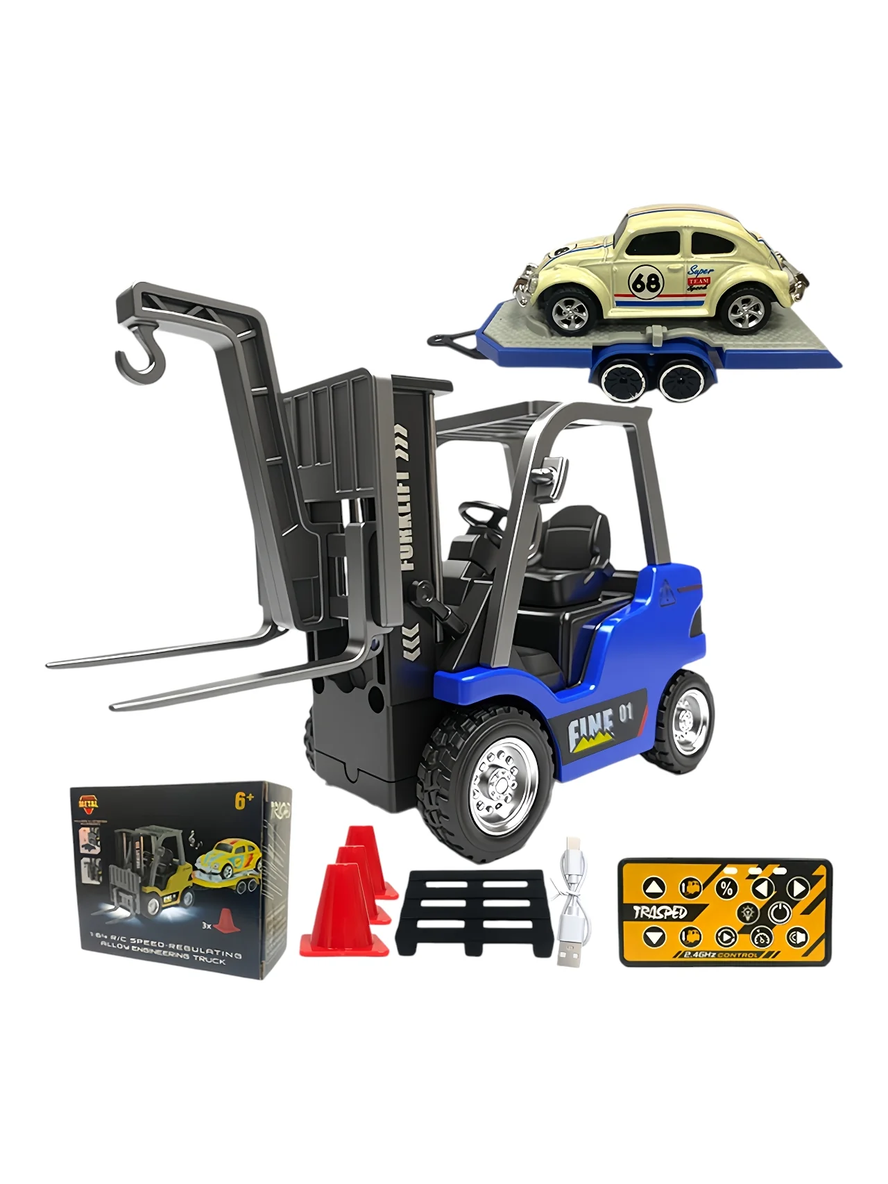 Engineering remote control (RC) speed regulating alloy Model car 1:64 Scale - Image 3
