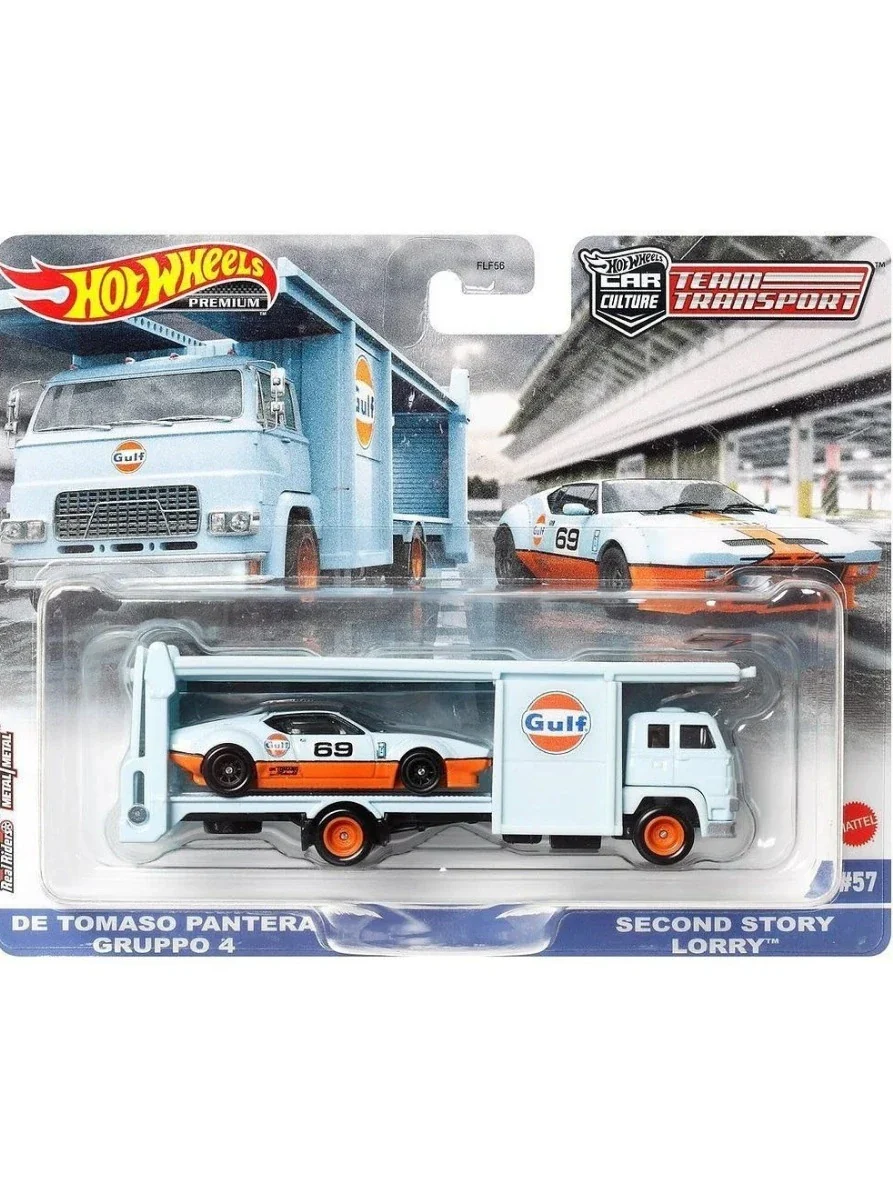 Hotwheels Gulf De Tomaso Pantera Gruppo 4 & Second Story Lorry imported team transport 1:64 Scale