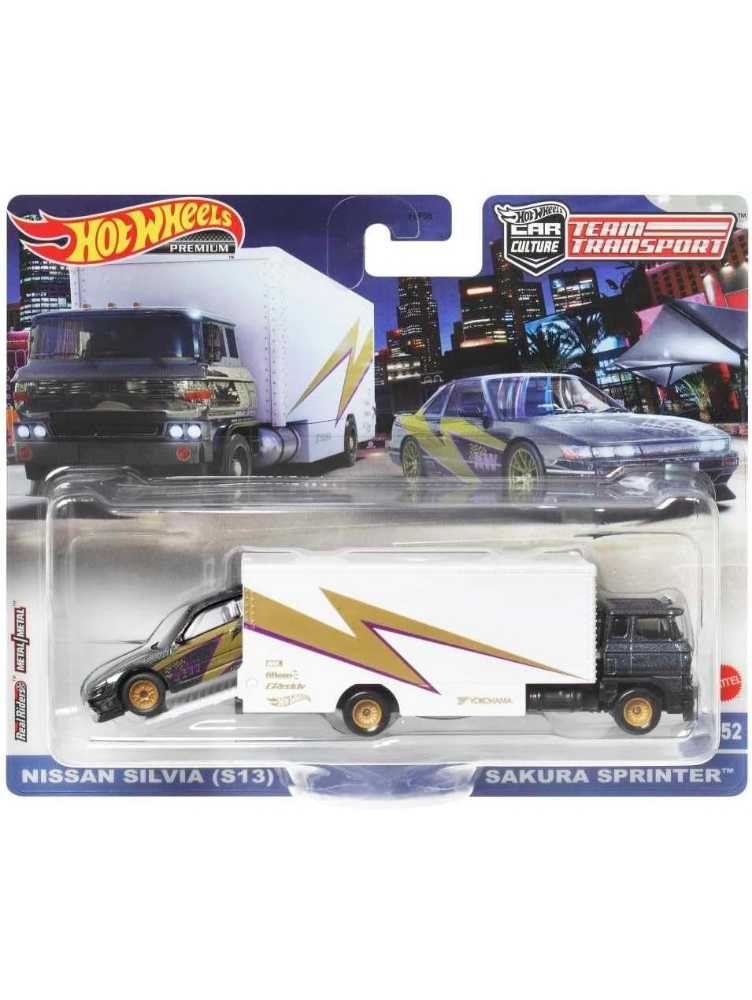 Hotwheels Team Transport Nissan Silvia (S13) & Sakura Sprinter #52 1:64 Scale (card little bit damaged)