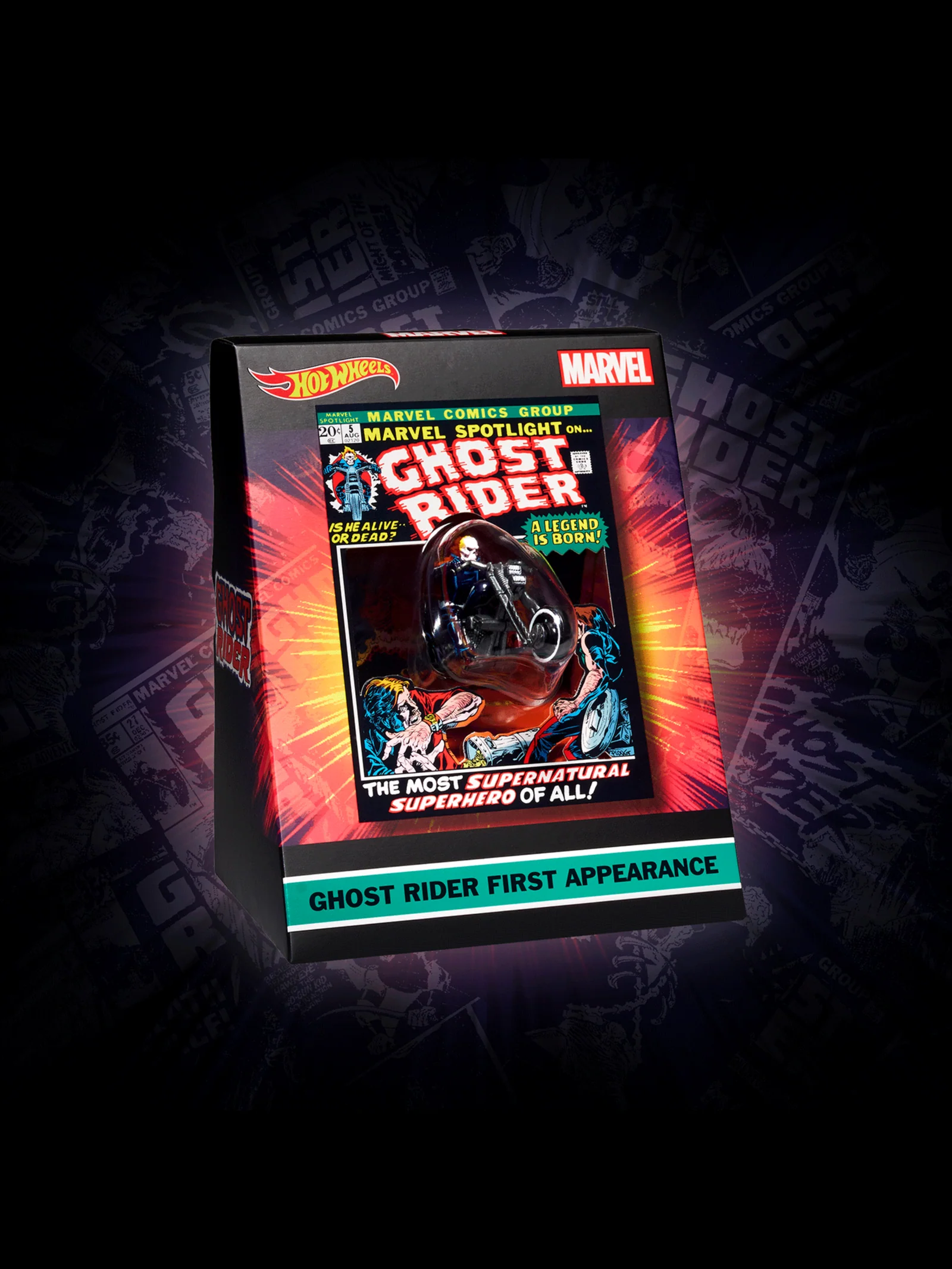 Hotwheel Marvel Ghost Rider with Vehicle - Image 3
