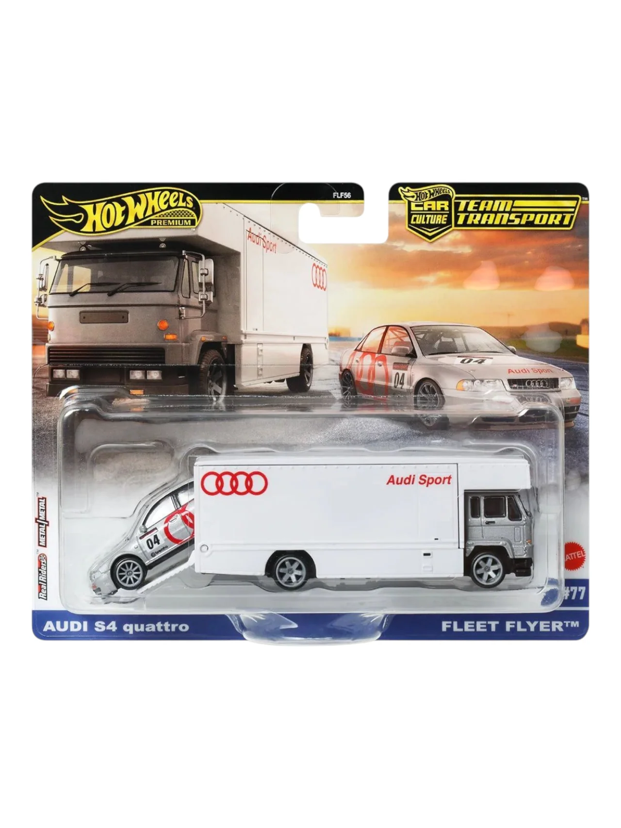 HotWheels Car Culture Audi S4 Quattro and Fleet Flyer Imported team Transport 1:64 Scale
