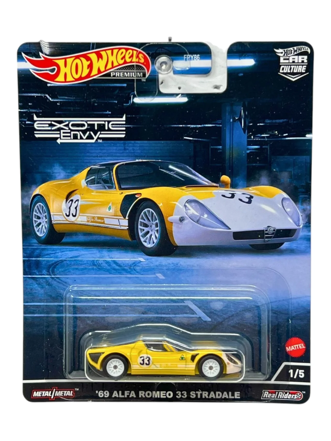 Hotwheels exotic envy '69 alfa Romeo 33 stradale imported premium 1:64 Scale