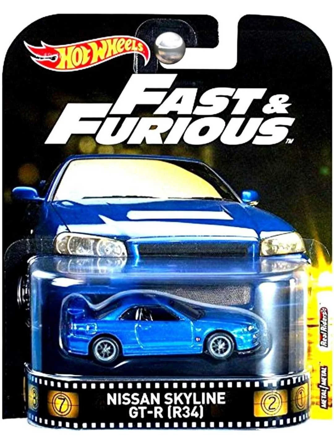 Hotwheels Fast & Furious Nissan Skyline GT-R (R34) (card damage )