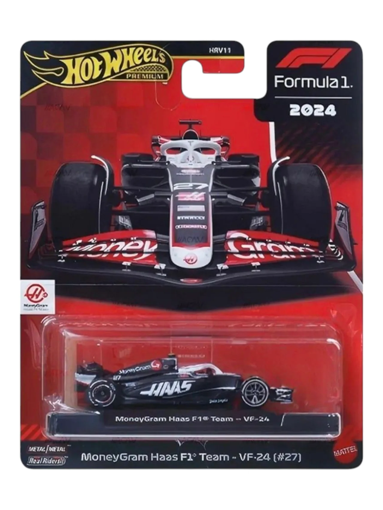 HotWheels Formula 1 -2024 MoneyGram Haas F1 Team - VF-24 (#27) Imported Premium 1:64 Scale