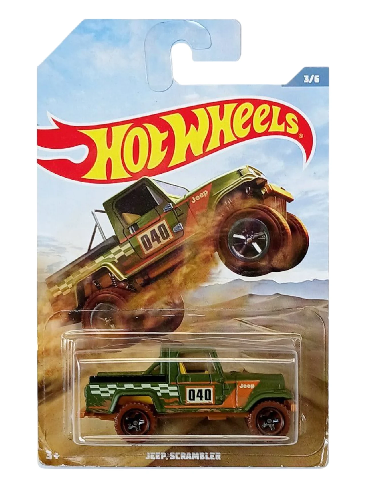 Hotwheels jeep scrambler (card not mint & Blister Damaged )imported mainline 1:64 Scale