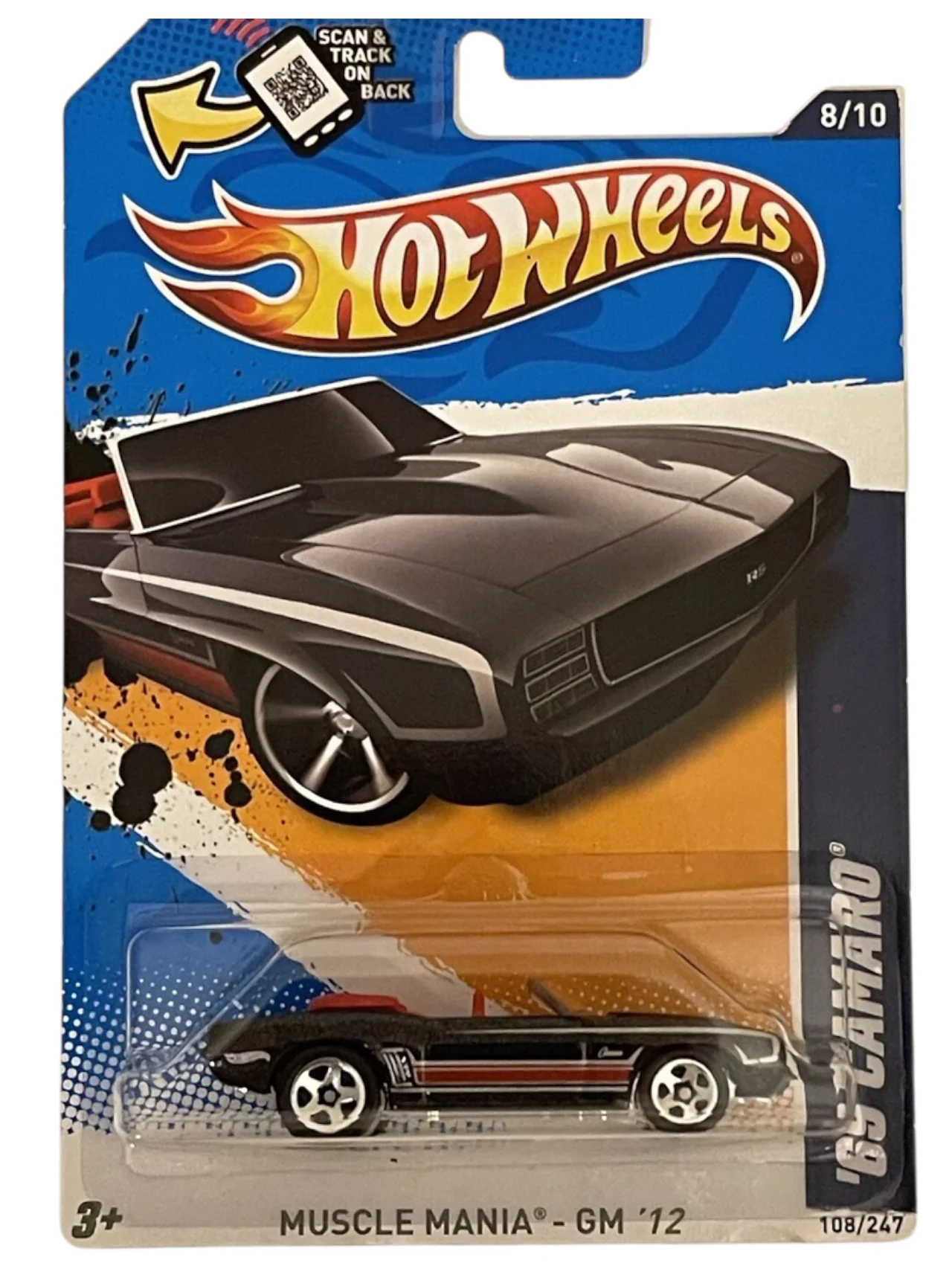 Hotwheels 69 Camaro Imported Mainline Card Art 1:64 Scale V5411-07A1