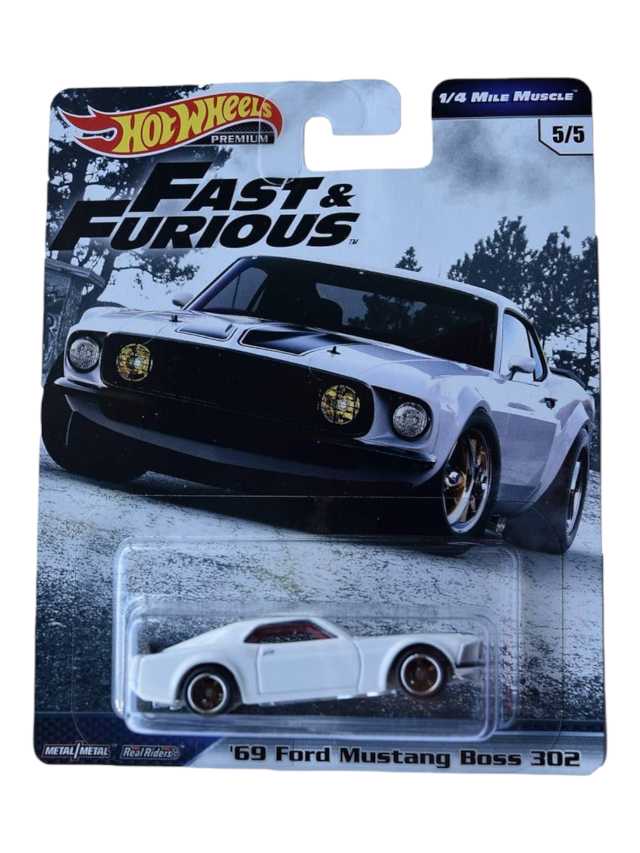 HotWheels Fast & Furious 1/4 Mile Muscle '69 Ford Mustang Boss 302 Imported Premium Collection 1:64 Scale