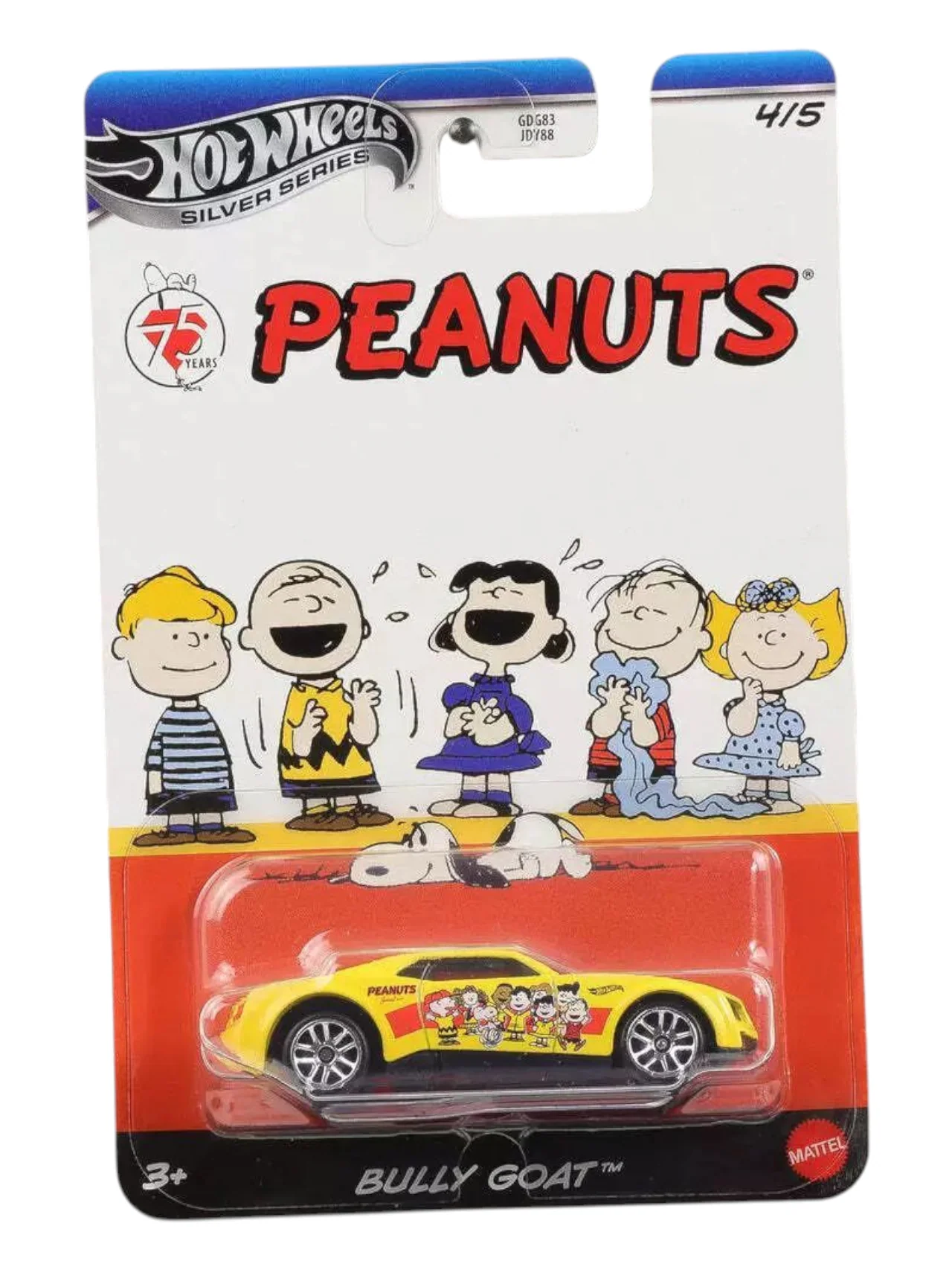 HotWheels Silver Series Peanuts 75 Years Bully Goat Imported Mainline Card Art 1:64 Scale