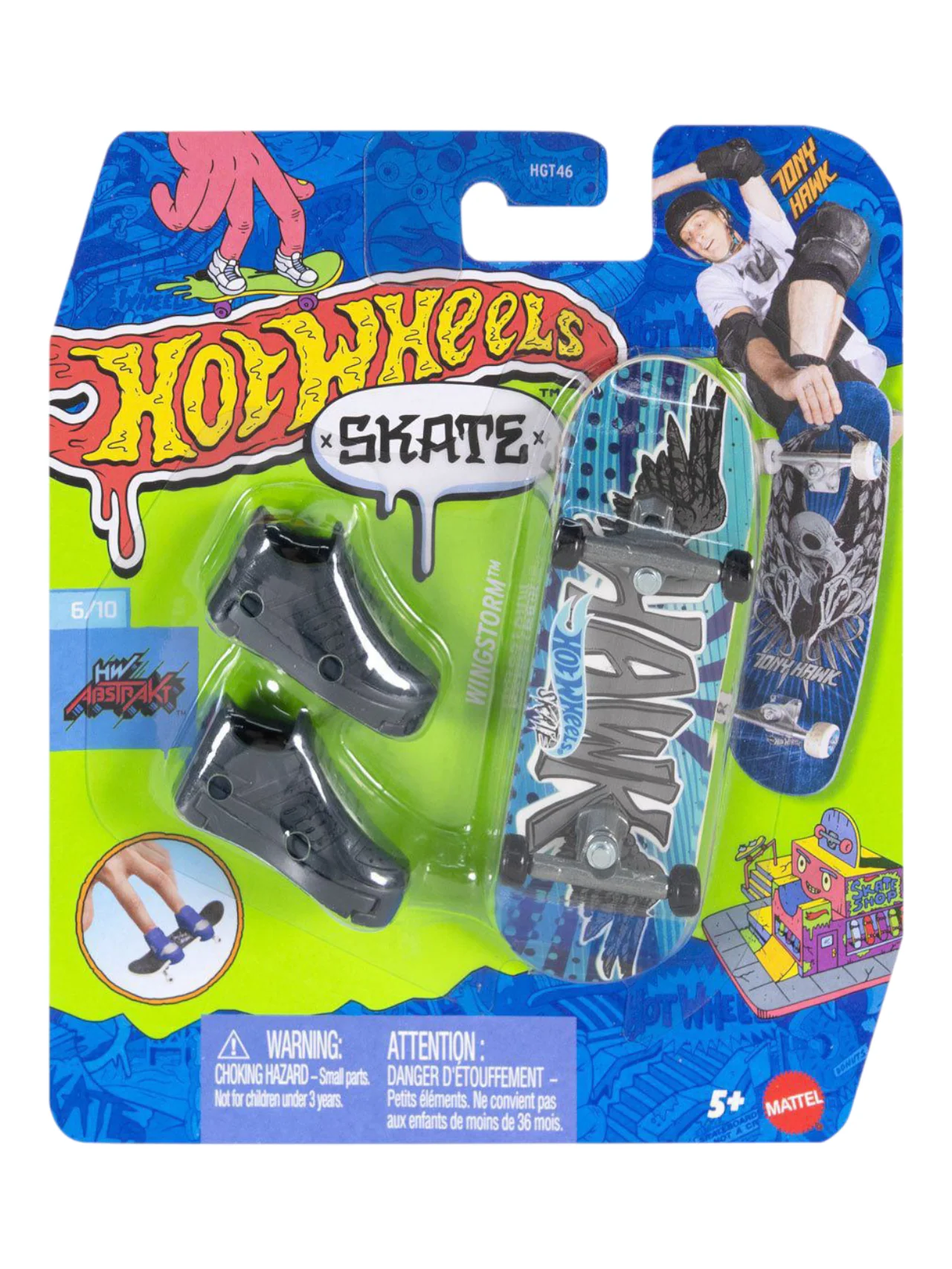 HotWheels Skate Tony Hawk Wingstorm Fingerboard and Skate Shoes