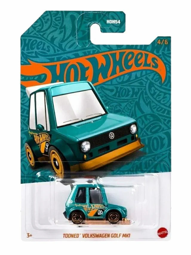 Hotwheel Tooned Volkswagen golf mk1 imported mainline card art 1:64 scale