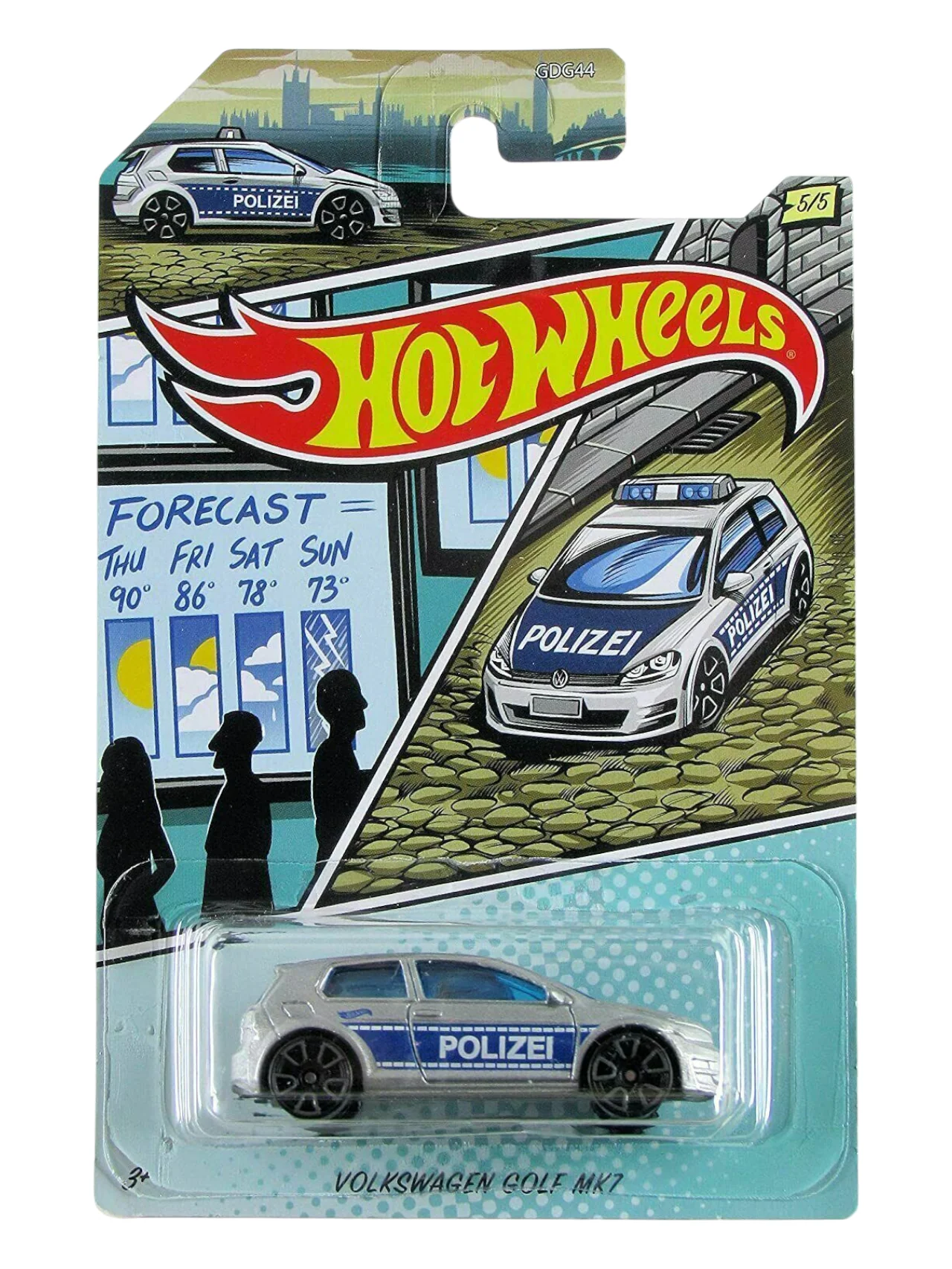 HotWheels Volkswagen Golf MK7 Imported Mainline Card Art 1:64 Scale