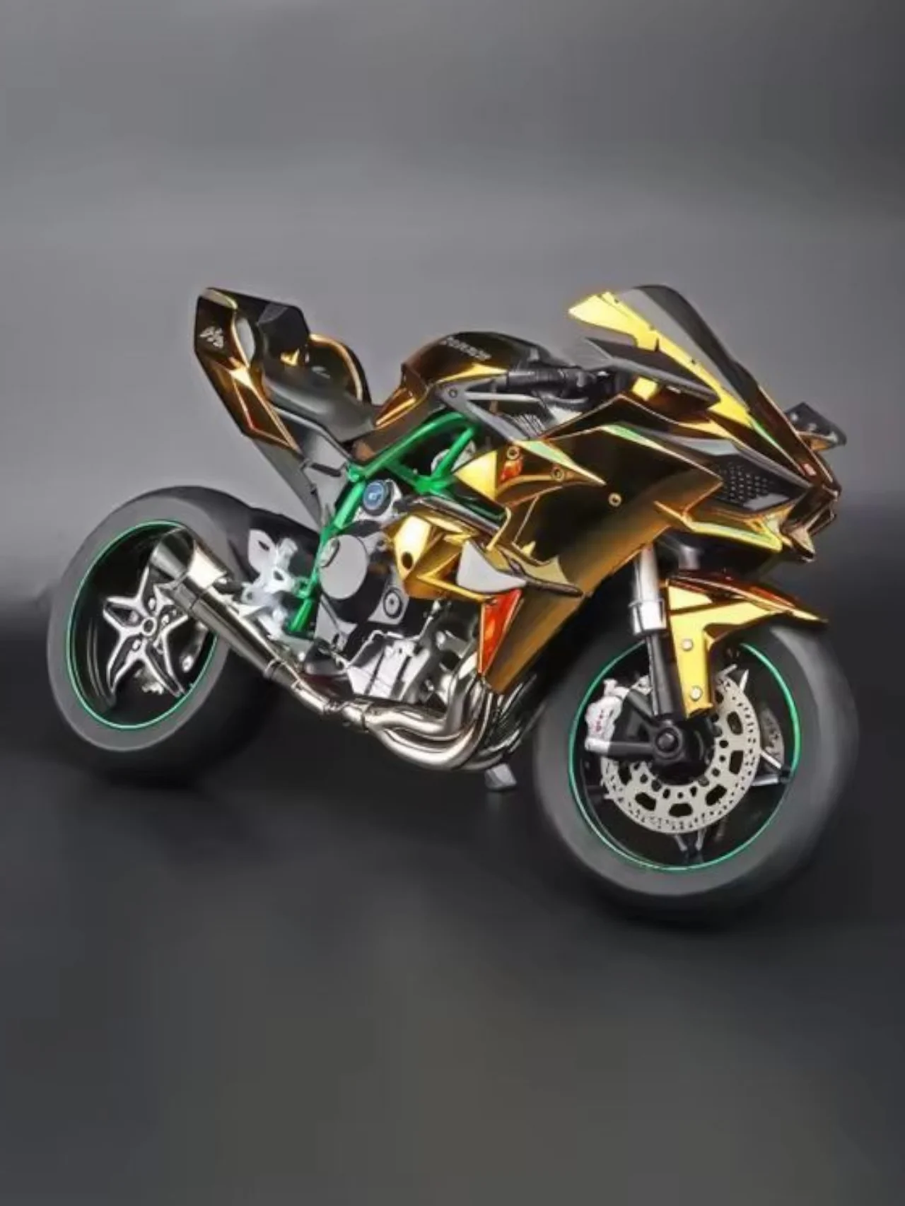 Kawasaki H2R Alloy Model 1:6 Scale (Golden) - Image 5