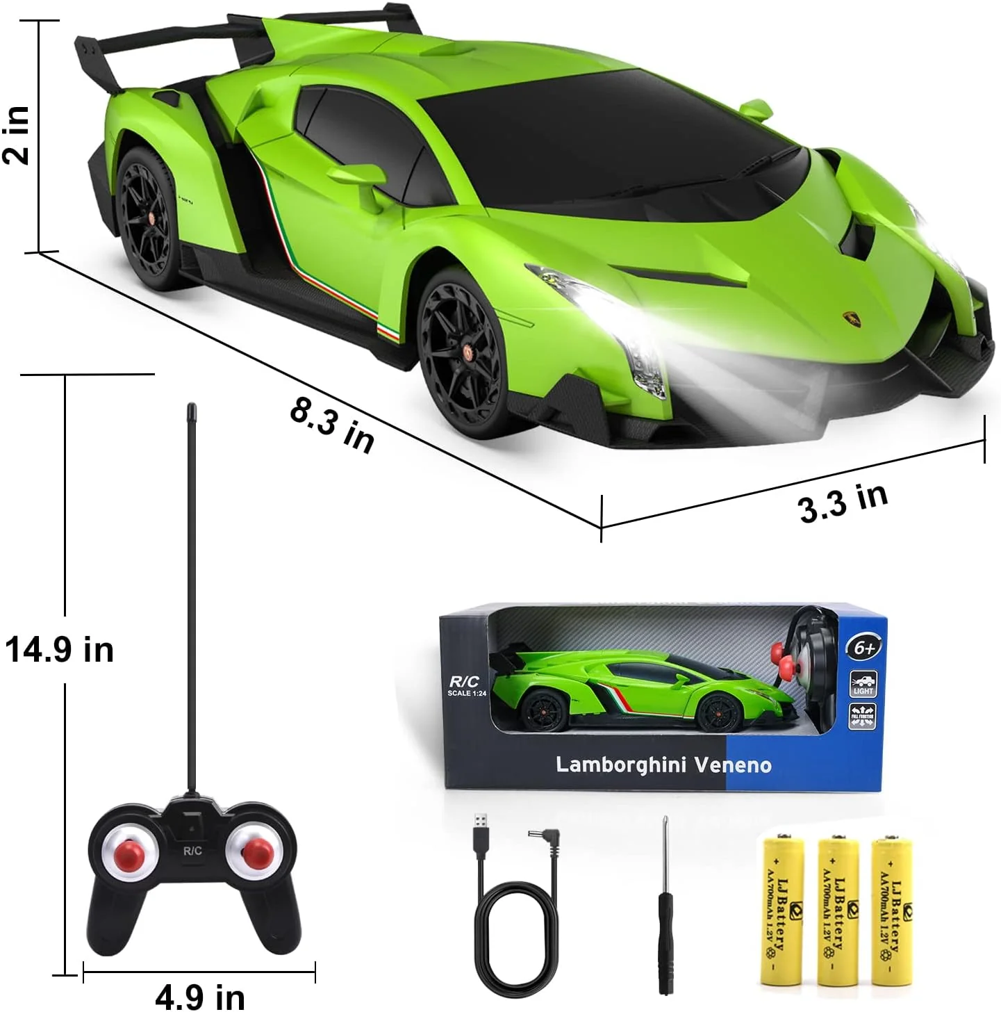 Lamborghini Veneno Full Function Remote Control Car 1:24 Scale (Official Licensed Product) - Image 6