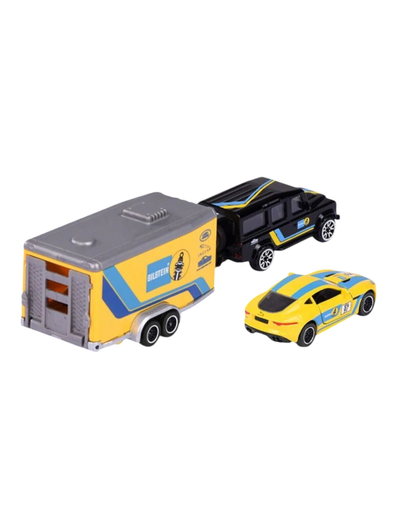 Majorette Land Rover Defender 110 Jaguar F-Type Race Trailer - Image 3