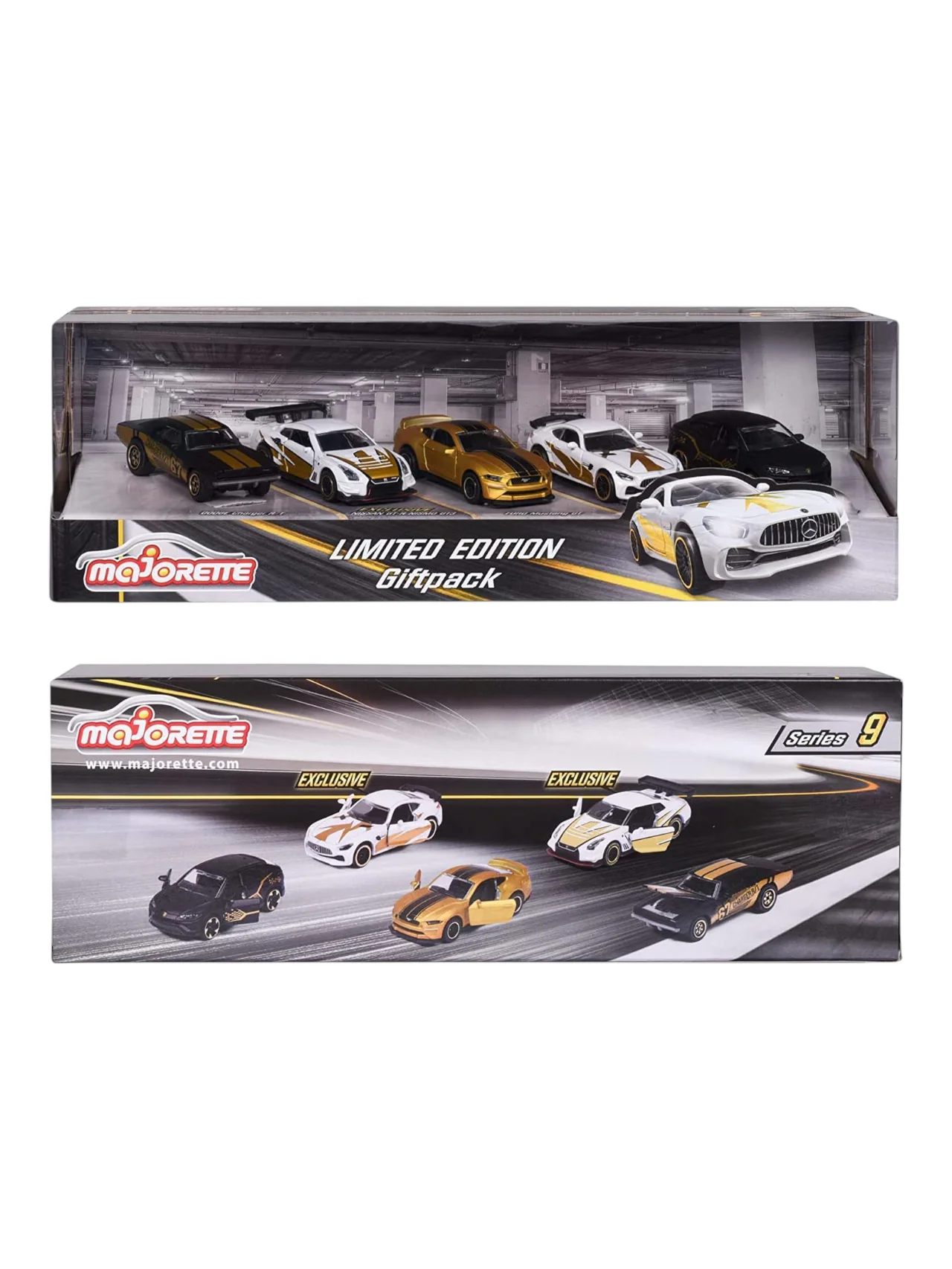 Majorette Limited Edition Gift Pack Series 9 1:64 Scale (Includes Dodge Charger R/T,Exclusive GT-R Nismo GT3,Ford Mustang GT, Exclusive Mercedes-AMG GT R, Lamborghini Urus) - Image 4