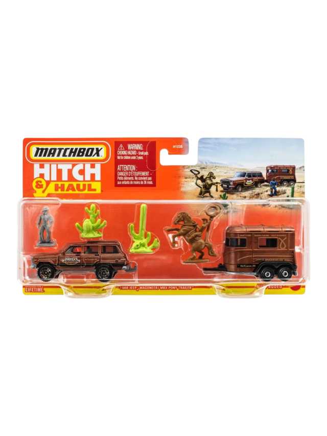 Matchbox Hitch & Haul 1988 Jeep Wagoneer/MBX Pony Trailer Imported