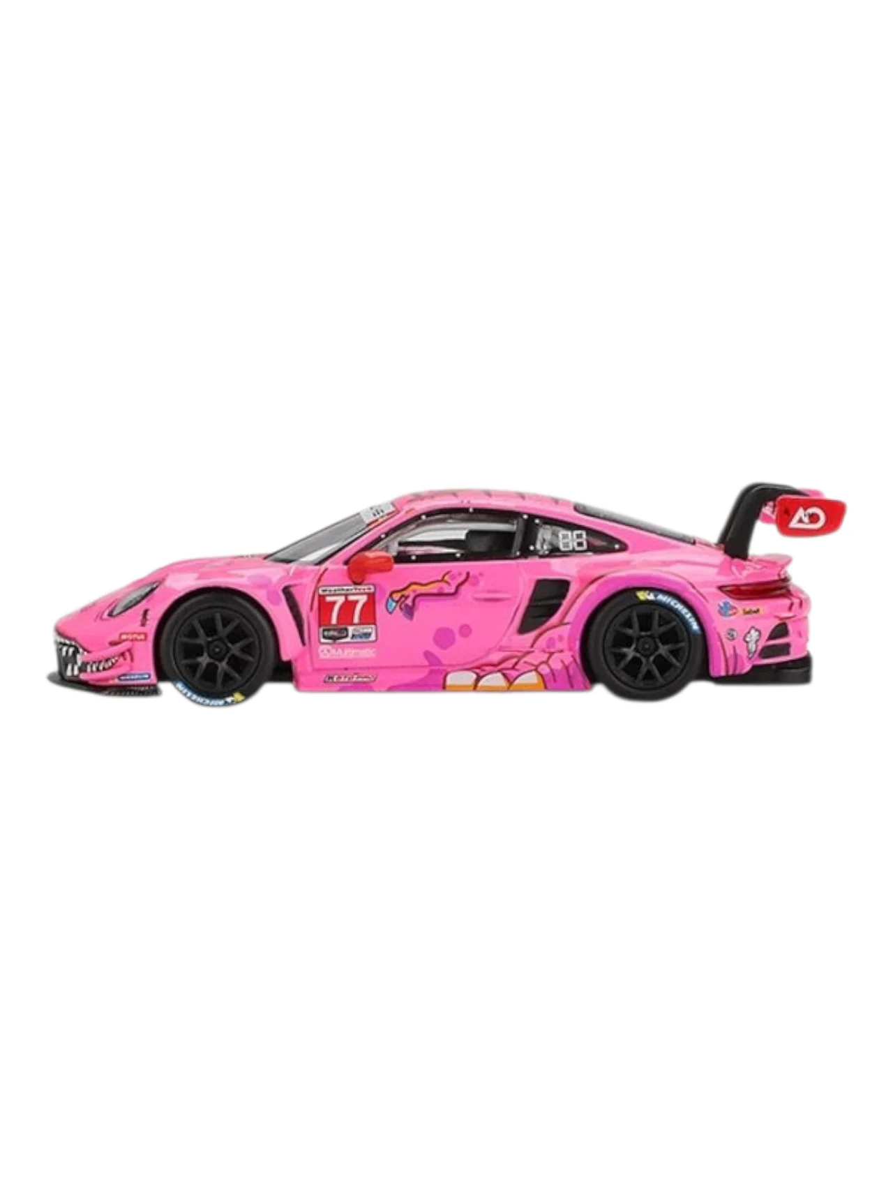 Mini GT #1052: Roxy Porsche 911 GT3 R #77 AO Racing 2024 IMSA Road America 1:64 Scale Box packaging - Image 4