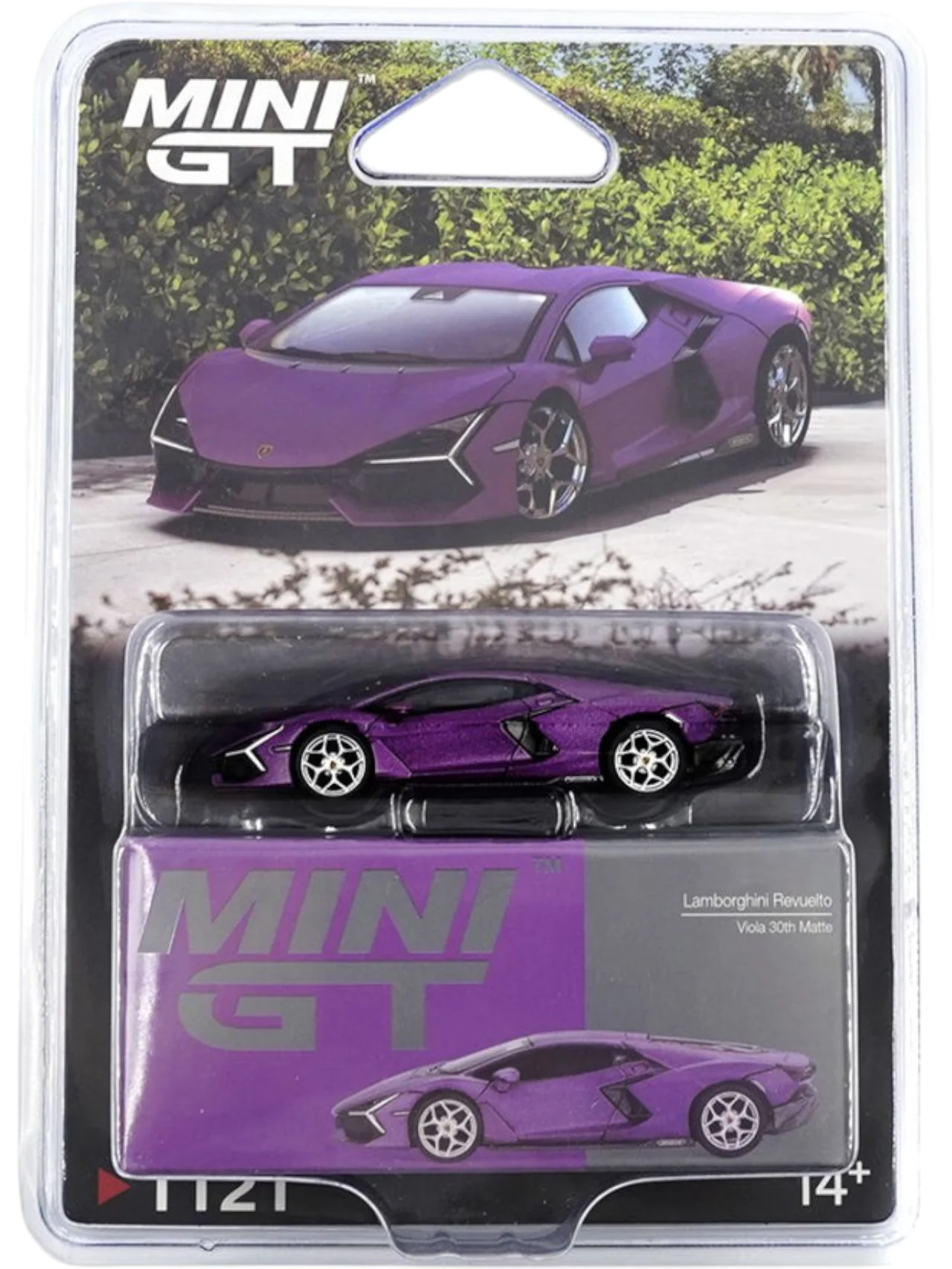 Mini GT #1121: Lamborghini Revuelto Viola 30th Matte 1:64 Scale - Image 2
