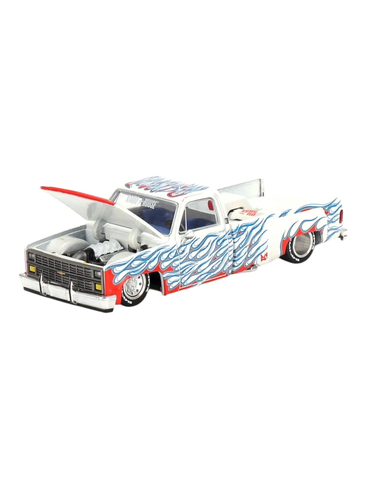 Mini GT Kaido House Chevrolet Silverado Dually On Fire V2 1:64 Scale - Image 2