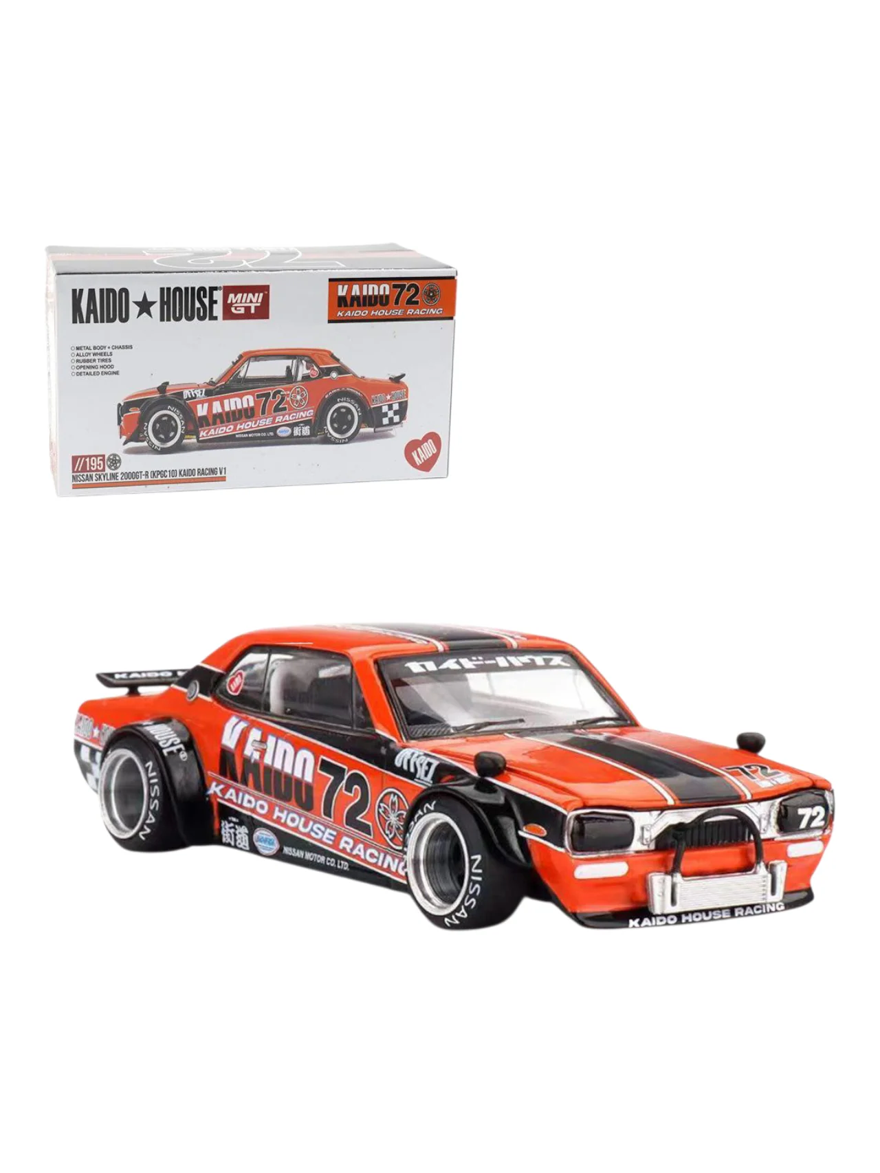 Mini GT Kaido House Nissan Skyline 2000GT-R (KPGC 10) Kaido Racing V1 Code-195 1:64 Scale