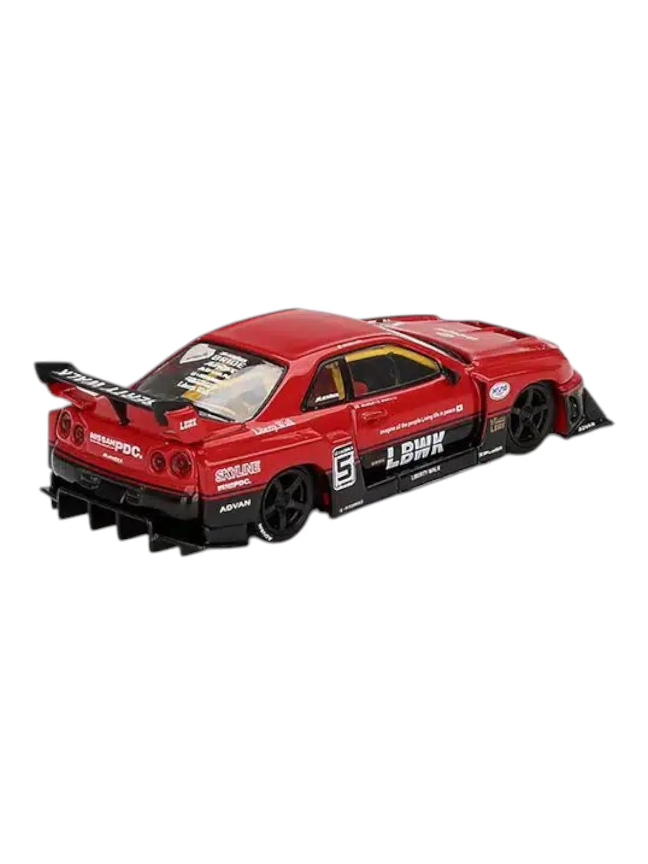 Mini GT Nissan LB-ER34 Super Silhouette Skyline (Red/Black) 1:64 Scale - Image 5