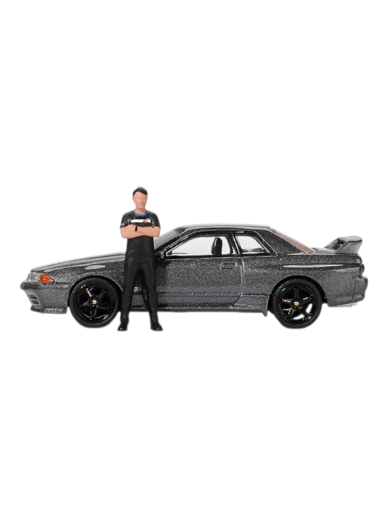 Mini GT Nissan Skyline GT-R (R32) Gunmetal W/ Matsuda Figure Code-869 1:64 Scale - Image 3