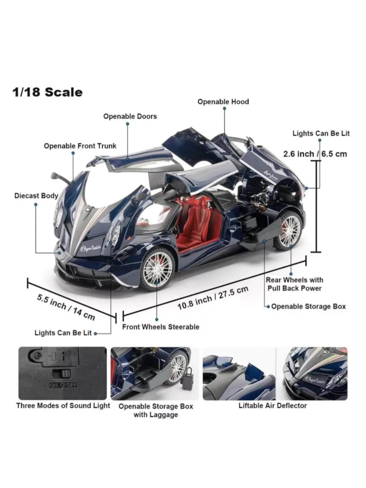 Pagani Huayra 1:18 Scale Diecast - Image 8