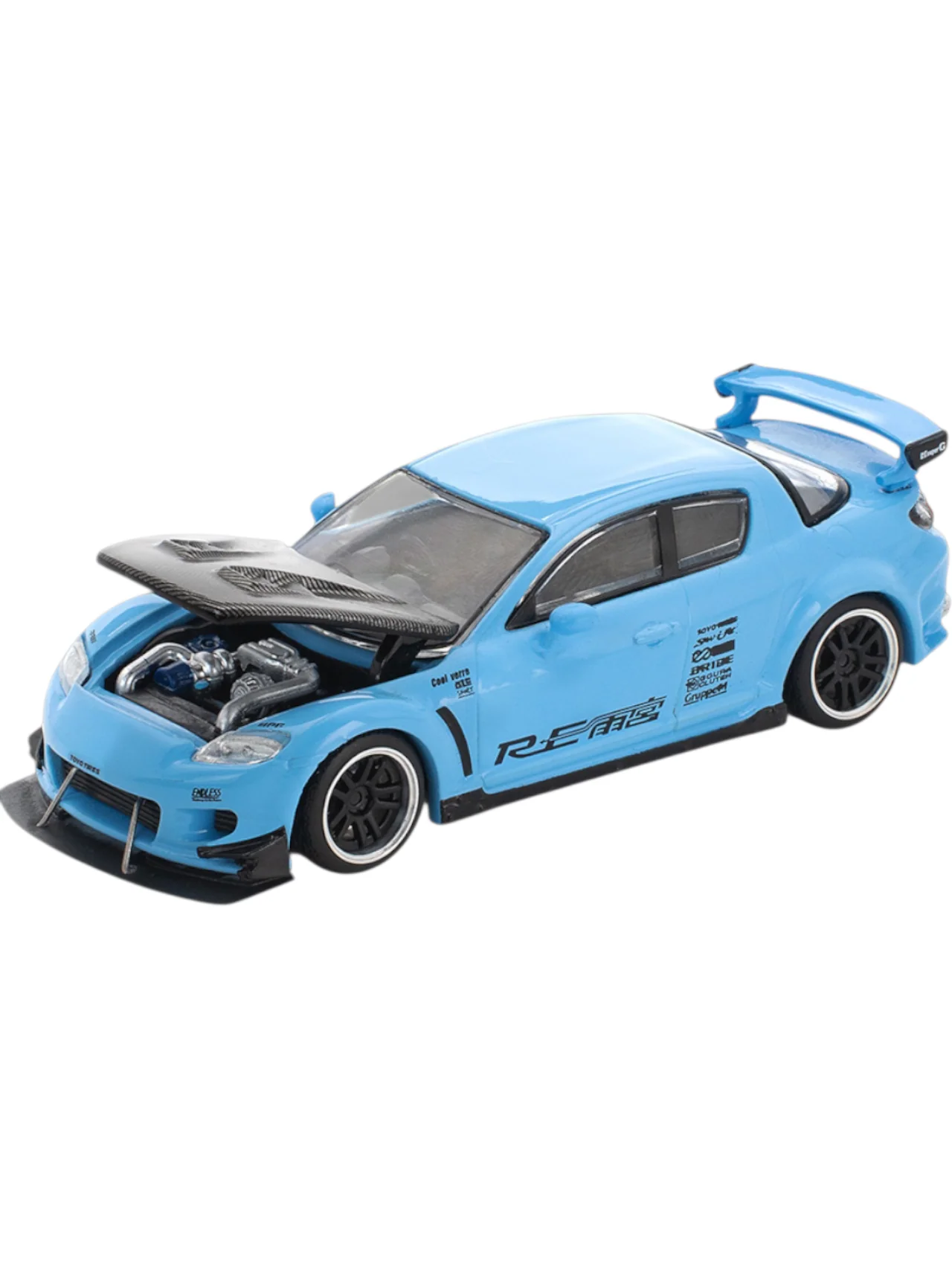 POP RACE Mazda RX-8 RE Amemiya Blue 1:64 Die-Cast Car Model | PR64-270 - Image 4
