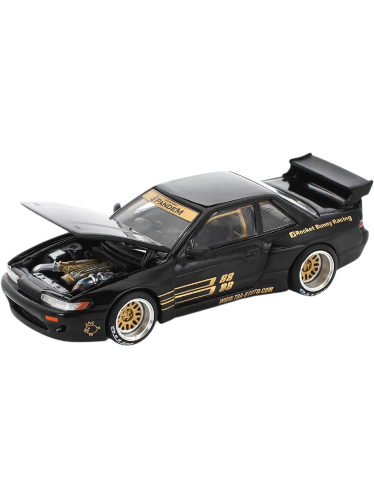 POP RACE #289 PANDEM SILVIA S13 - BLACK 1:64 Scale - Image 2