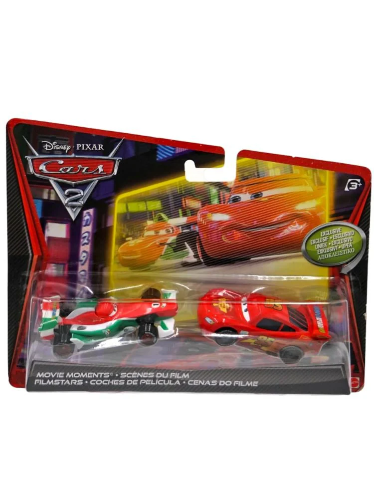 Disney Pixar Cars 2 Francesco Bernoulli & Ka-Ciao Lightning McQueen Diecast Car 2-Pack(Creased Card)(Pre Owned) - Image 3