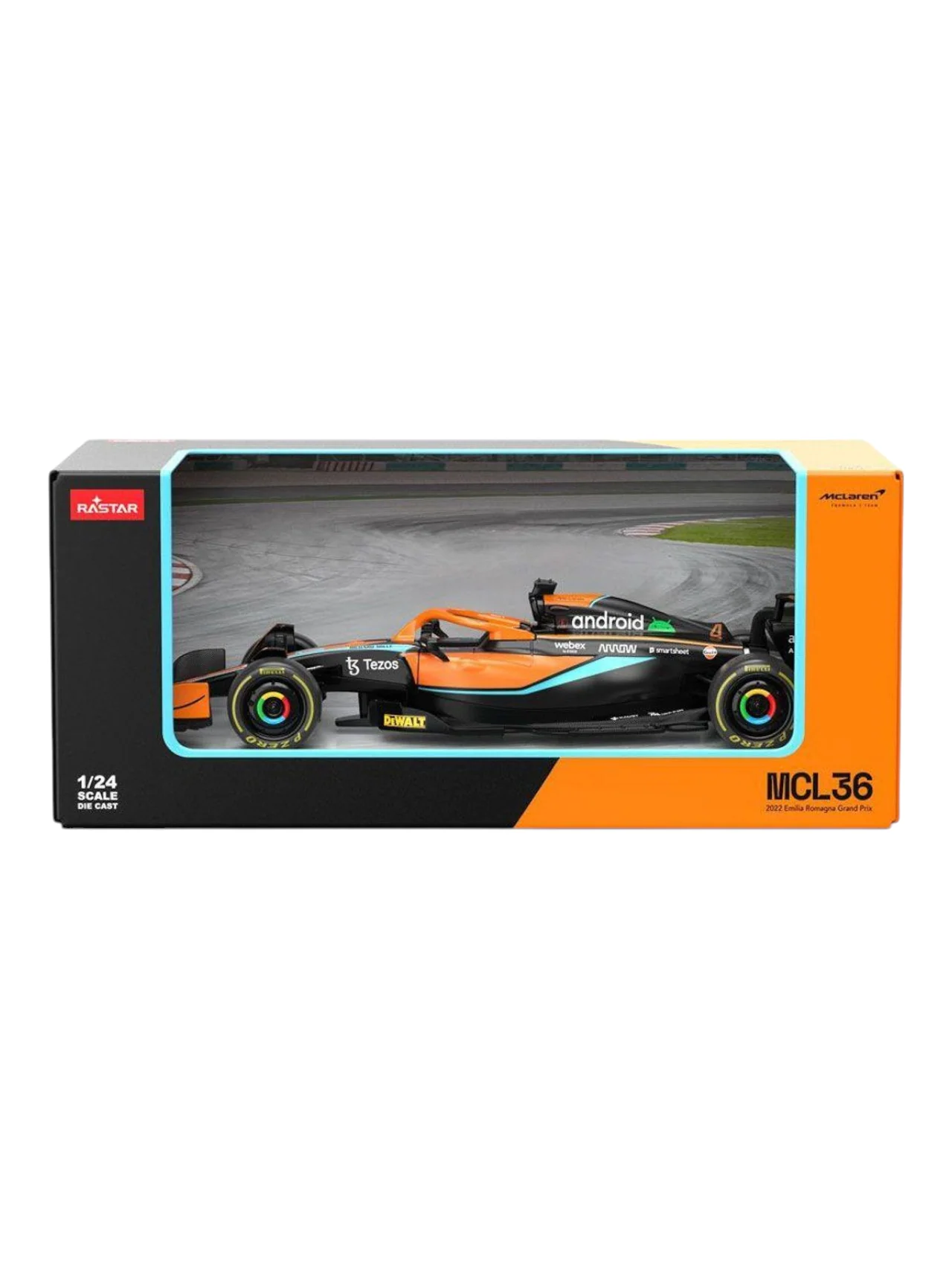 Rastar Formula 1 Mclaren MCL36 2022 Emilia Romagna Grand Prix 1:24 Scale Diecast