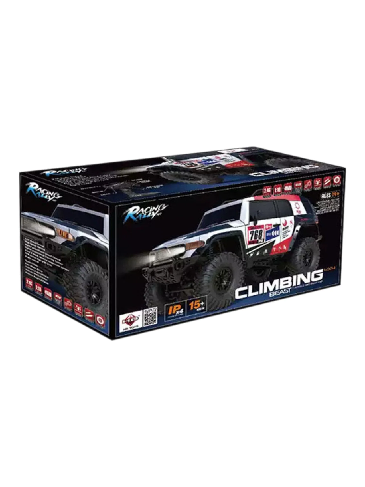 RC Cars Racing Rally RTR Remote Control Car 4WD 2.4GHz Brushed Offroad Racing Hobby Grade Model Vehicle with LED Lights 2Pcs Battery Climbing Beast 1:10 Scale - Image 2