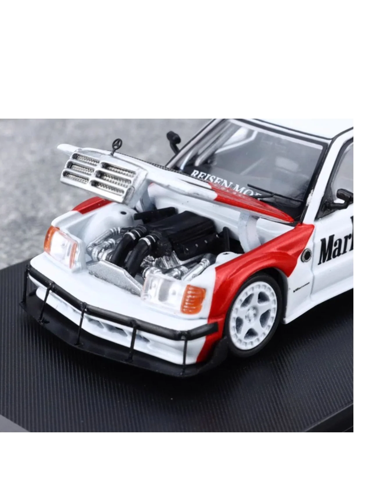 Rhino Model Mercedes W201 190E Marlboro Livery Premium Diecast 1:64 Scale (With Acrylic Case) - Image 4