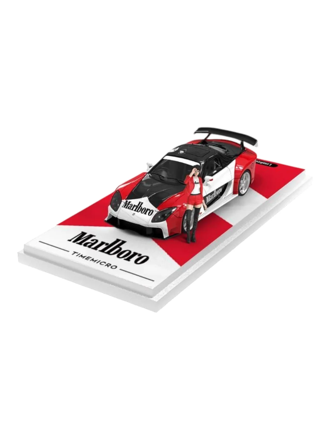 Time Micro Mazda RX7 Veilside Marlboro Livery 1:64 Scale (With Acrylic Case and Action Figure)
